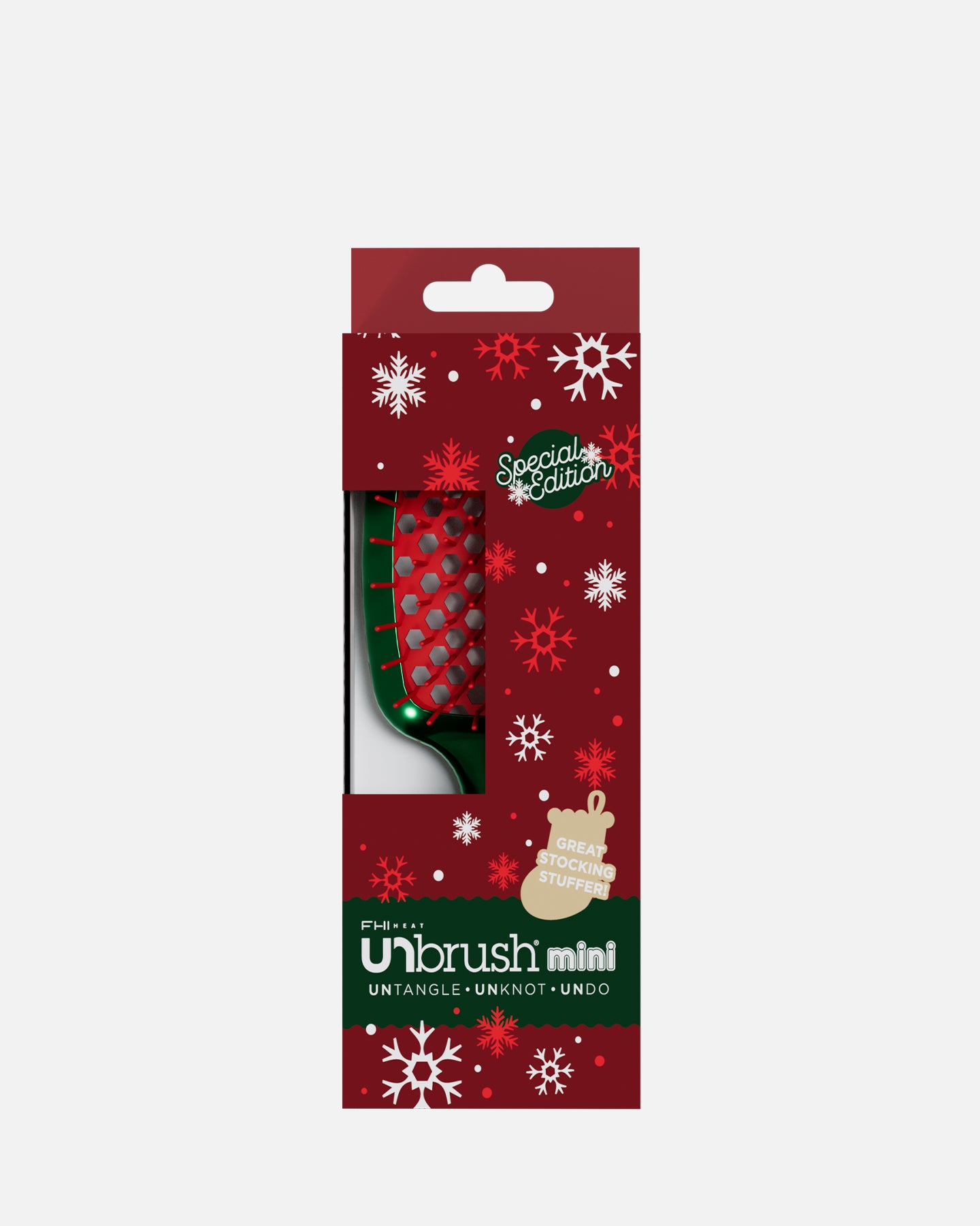 UNbrush Mini Detangling Hair Brush - Chrome Holly | Tangle-Free Styling for Kids & Travel
