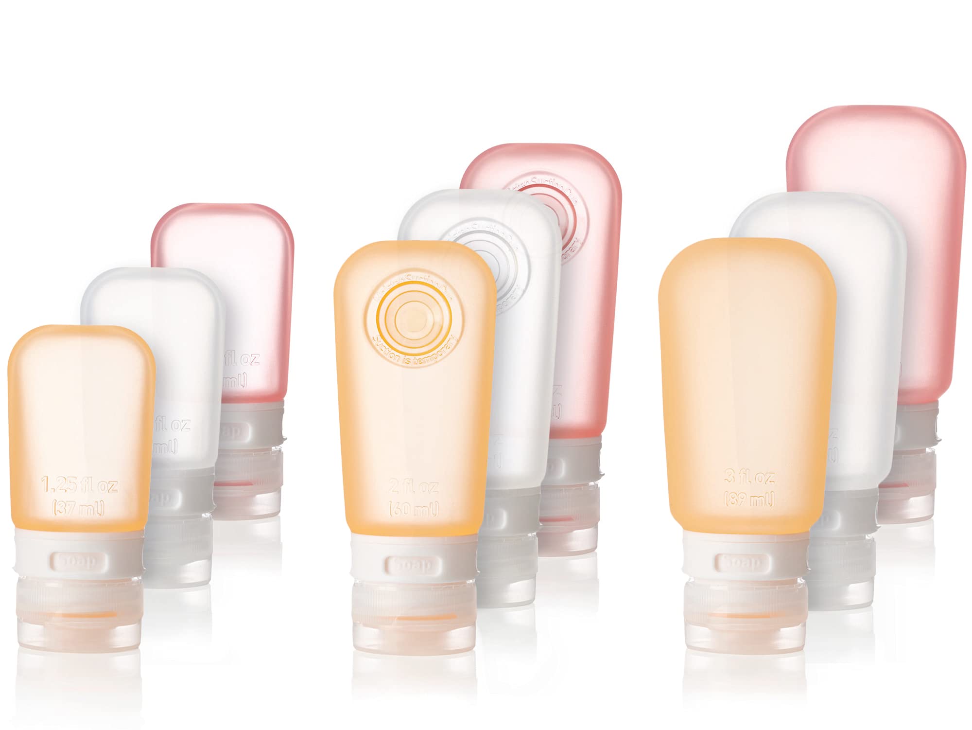 humangear GoToob Refillable Silicone Travel Bottles Set - Leakproof Squeeze Tubes with Locking Cap for Toiletries, Cosmetics & Liquids (3 Pack) - Perfect for Air Travel, Gym, Camping & Toiletry Organization