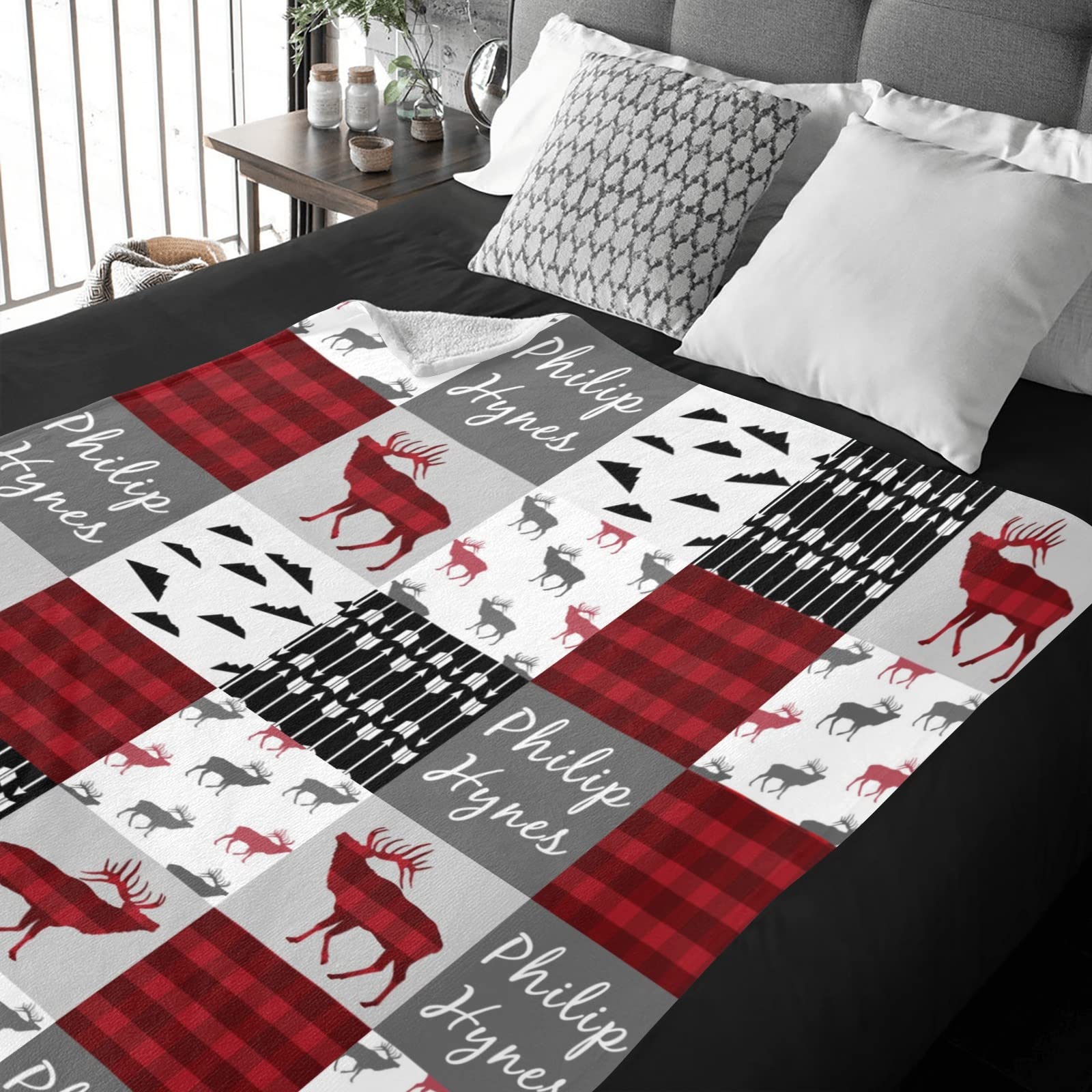 Personalized Woodland Animals Fleece Blanket with Name - Custom Baby Blanket for Boys & Girls - Soft Minky Flannel Blanket - Perfect Baby Shower Gift, Nursery Decor & Cozy Toddler Blanket