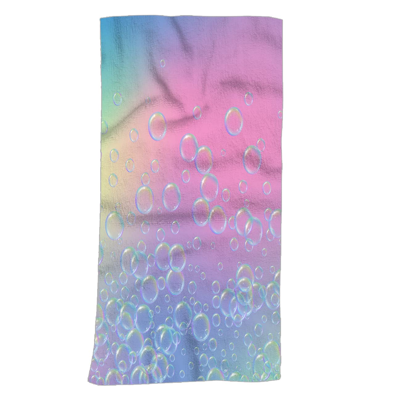 Swono Soap Foam Bath Towel - Large 64x32 Inch Rainbow Colored Quick-Dry Microfiber Towel with Shampoo Bubbles for Women, Men & Kids | Perfect for Beach, Pool, Camping, Gym & Travel Accessories