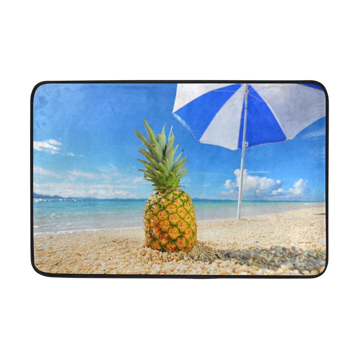 Chen Miranda Summer Beach Door Mat - Non-Slip Indoor Outdoor Rug for Bedroom, Bathroom, Living Room & Kitchen - 23.6x15.7 Inch Lightweight Decorative Carpet - Perfect for Beach House, Poolside, Patio & Home Entryway Decor