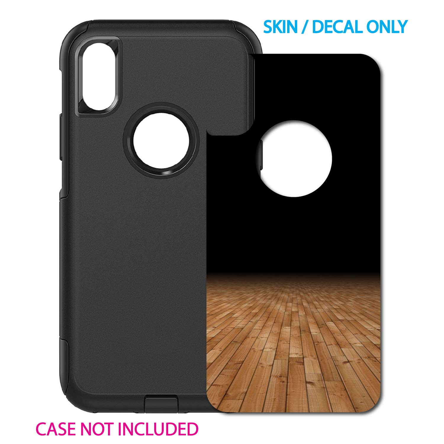 Custom Skin for OtterBox Commuter iPhone XR - Basketball Court Design for Sports Fans