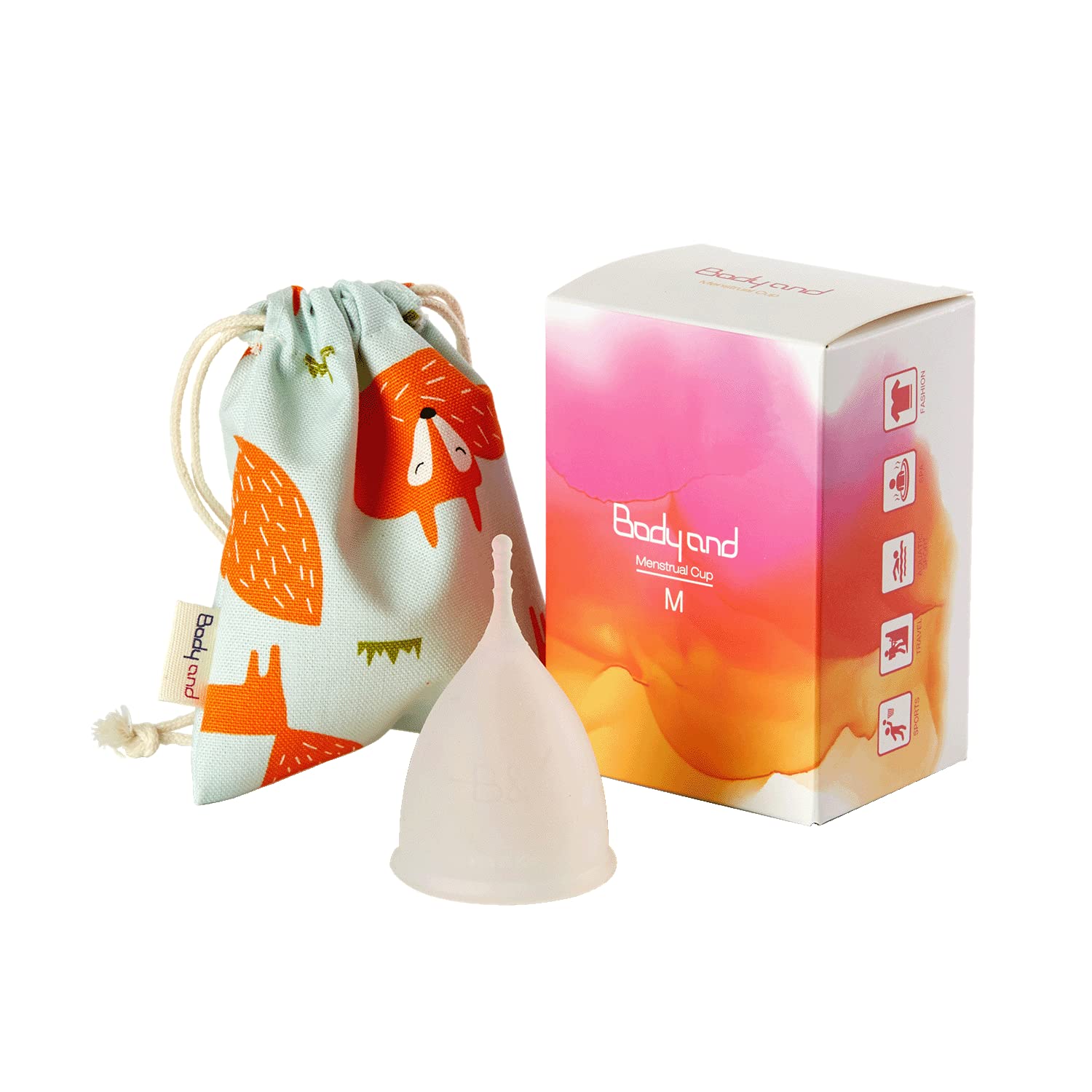 Femmycycle J1 Menstrual Cup - Soft Reusable Silicone Period Cup for Women & Teens | Large Size (Model M) | Eco-Friendly Menstrual Product for Comfortable & Leak-Free Protection | Perfect for Active Lifestyles, Travel & Overnight Use