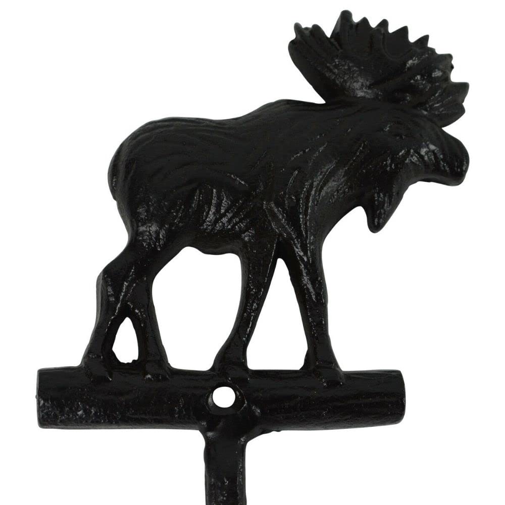 Sturdy Metal Wall Mount Bull Moose Towel Bar Rack - Rustic Cabin Bathroom Decor for Hand & Kitchen Towels - Perfect for Lodge, Farmhouse & Cabin Bathrooms