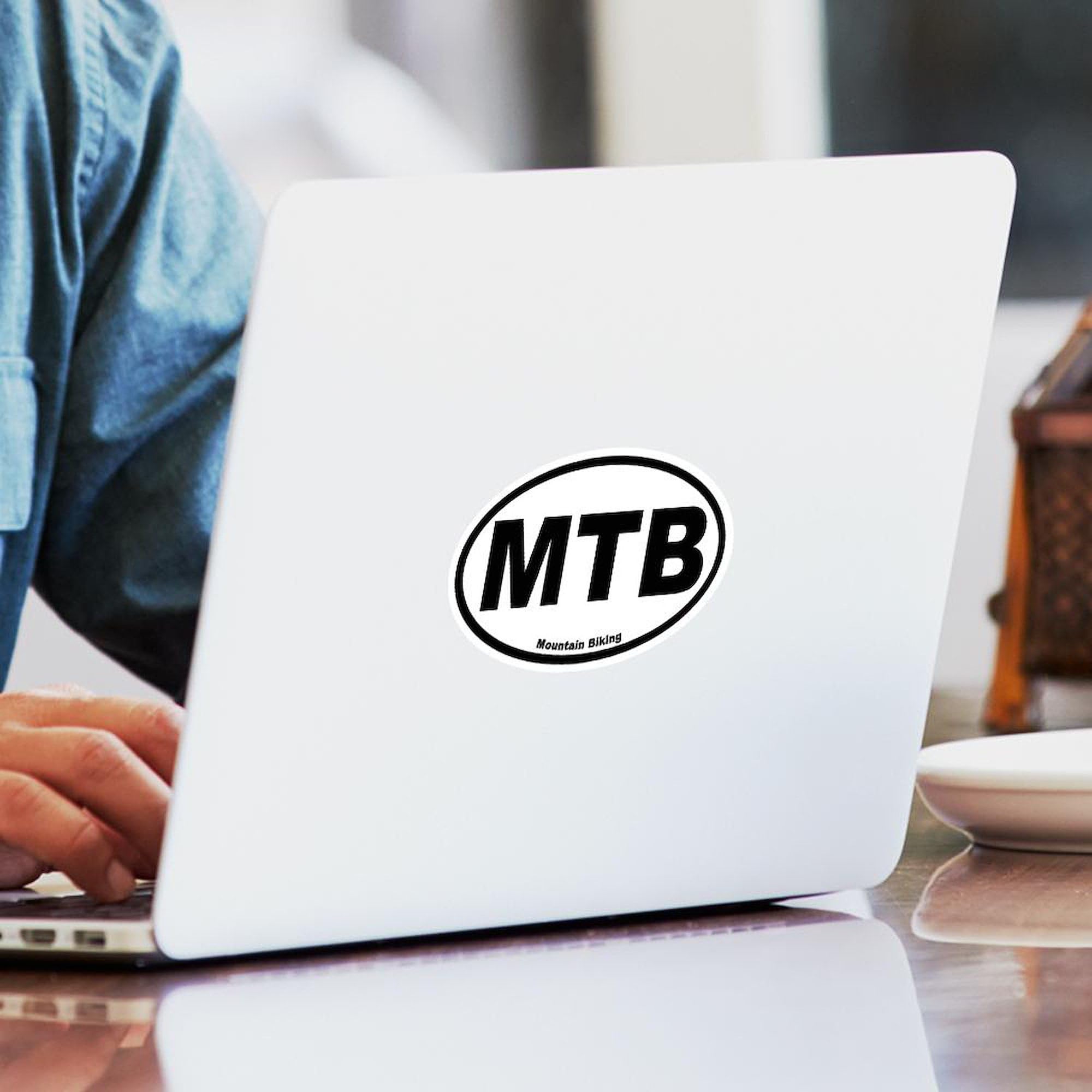 MTB Mountain Biking Oval Sticker - Durable Vinyl Decal for Cars, Laptops & Bumpers - Perfect for Cycling Enthusiasts & Outdoor Adventures