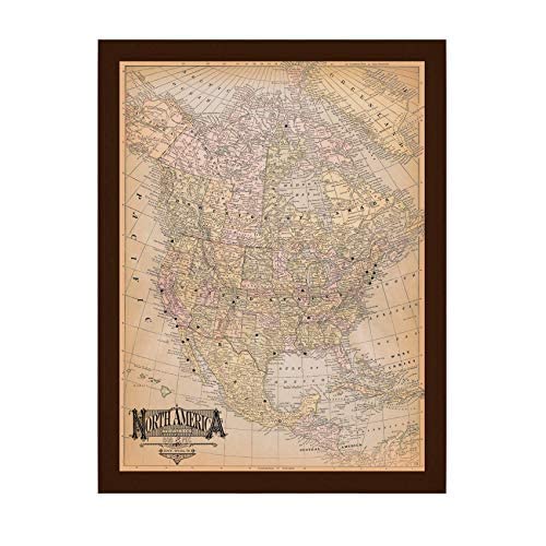 Personalized Classic North America Push Pin Travel Map - Custom Travel Tracker for Adventures & Road Trips - Perfect for Home, Office Decor & Travel Enthusiasts