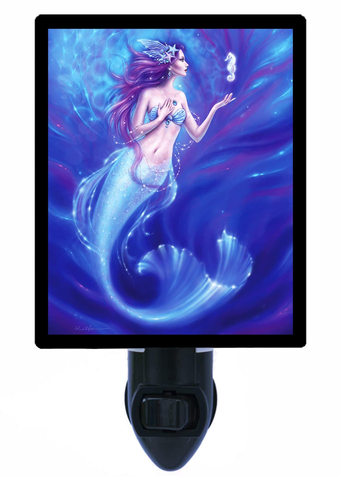 Decorative Photo Night Light - Coral, Mermaid & Seahorse Fantasy Theme for Kids Bedroom, Nursery, or Home Decor | Perfect Gift Idea for Birthdays & Holidays