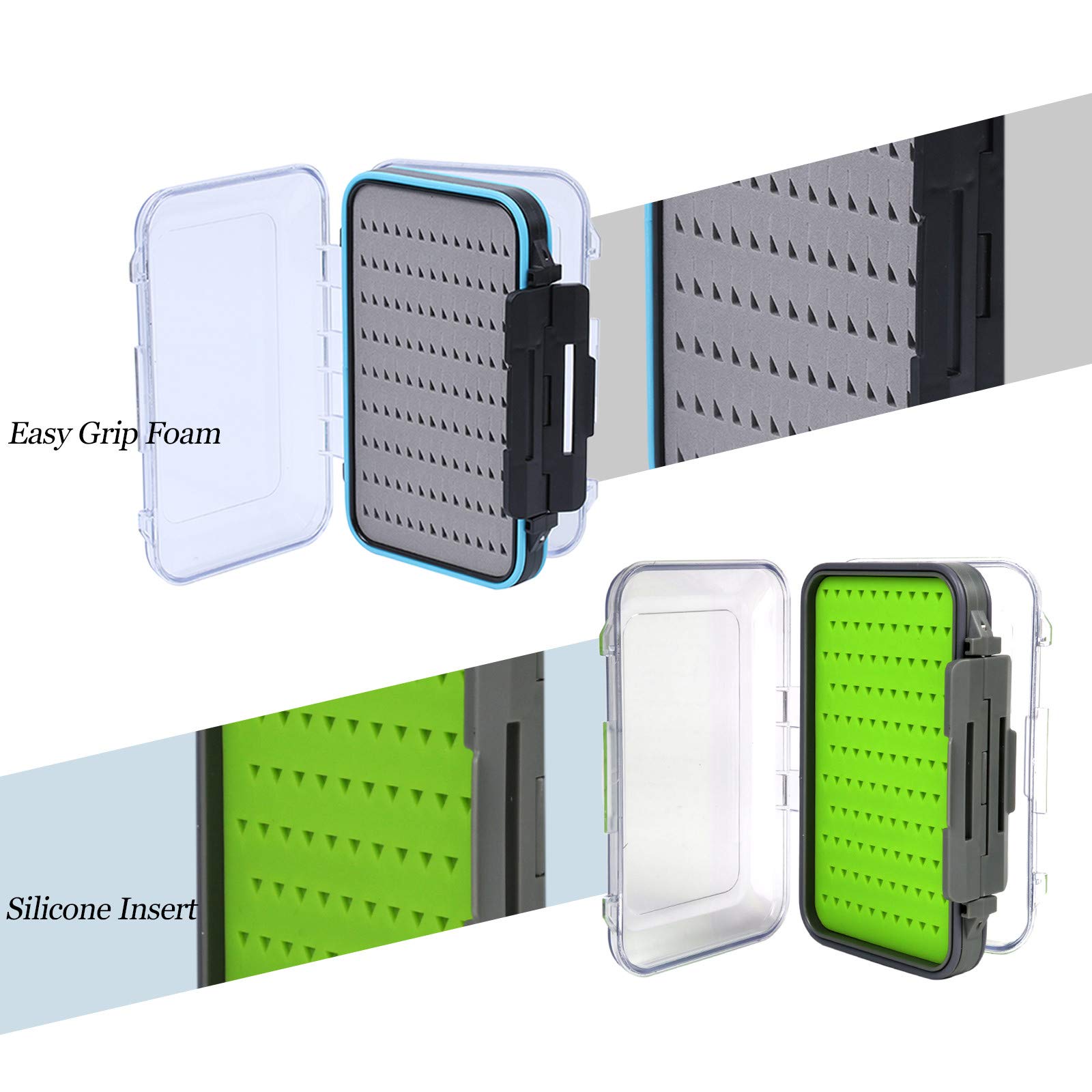 Maxcatch Two-Sided Waterproof Fly Box with Easy Grip Foam - Durable Jig Storage for Fly Fishing - Multiple Sizes (Small/Medium/Large) - Perfect for Trout, Bass, and Saltwater Fly Fishing Trips