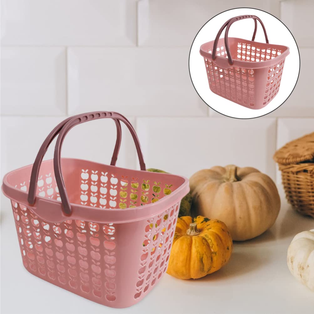 Plastic Shopping Basket - Multipurpose Storage Basket for Fruits, Snacks, Sundries & Household Items | Durable Desktop Organizer for Kitchen, Supermarket & Office Use