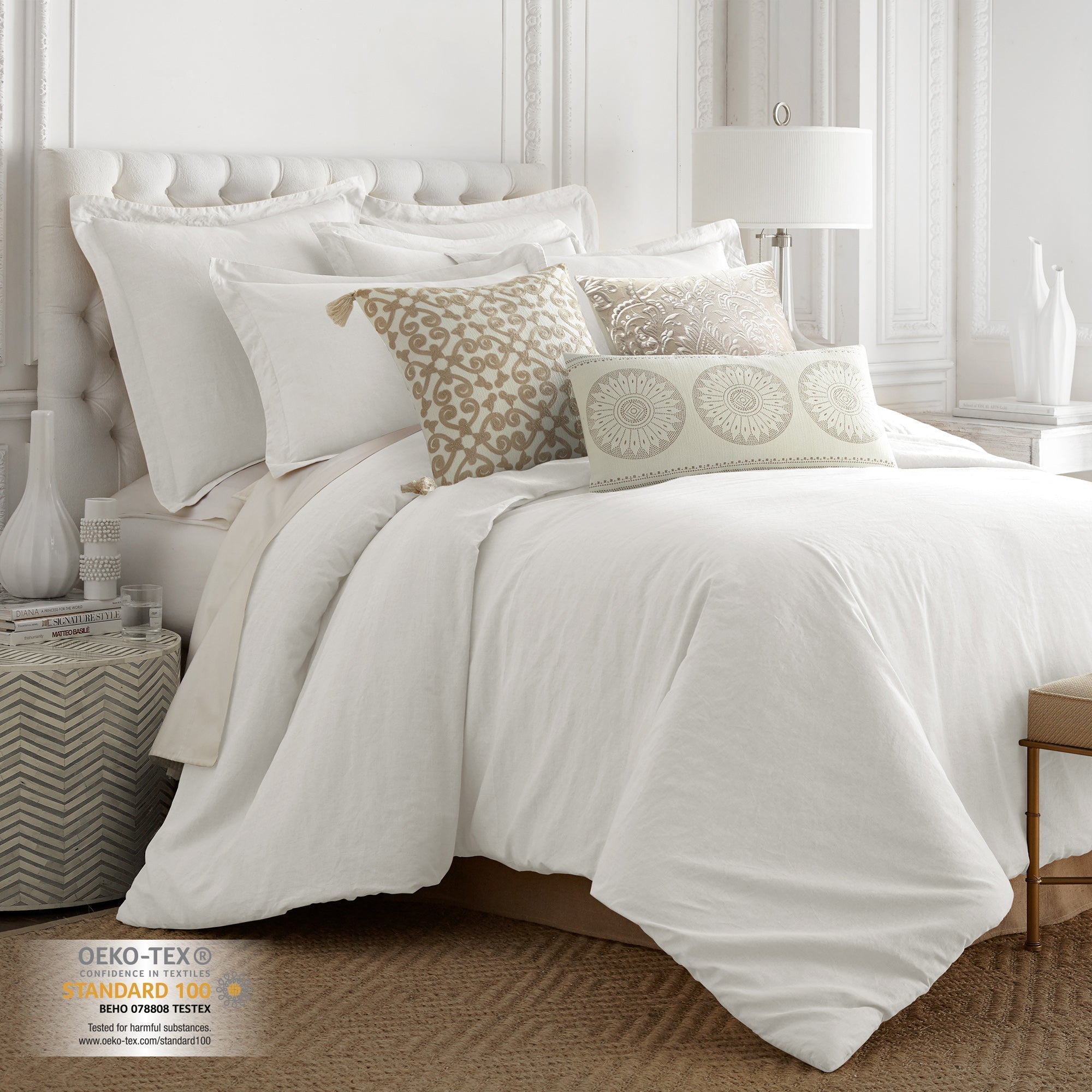 Premium Washed Linen Duvet Cover Set - Breathable & Soft 100% Natural Flax Fabric - Queen Size Bedding for Summer & All Seasons - Perfect for Cozy Bedrooms, Guest Rooms & Vacation Homes