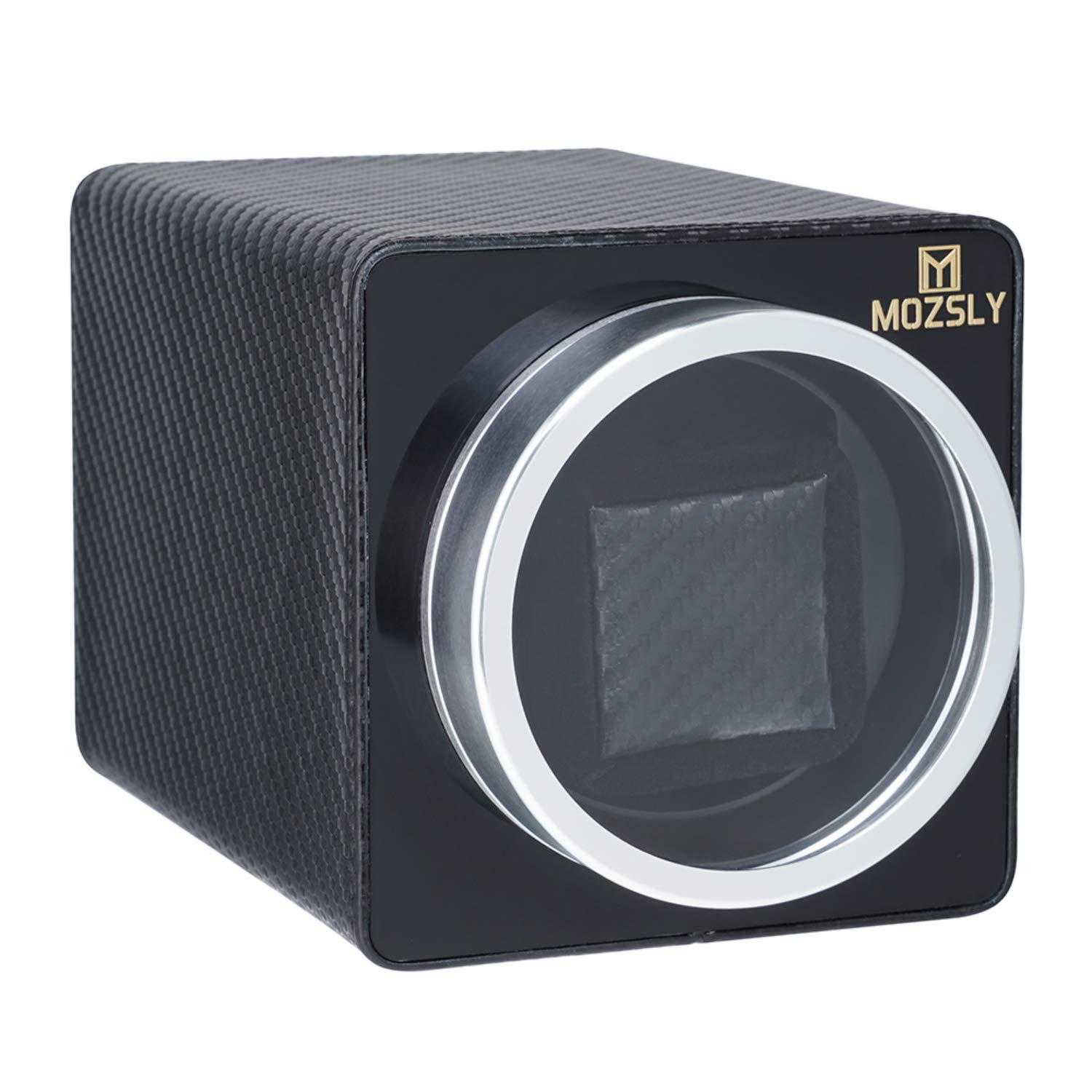 MOZSLY Single Watch Winder for Automatic Watches - Quiet Motor, 12 Rotation Modes, Leather Storage Box - Perfect for Watch Collectors & Luxury Timepiece Display
