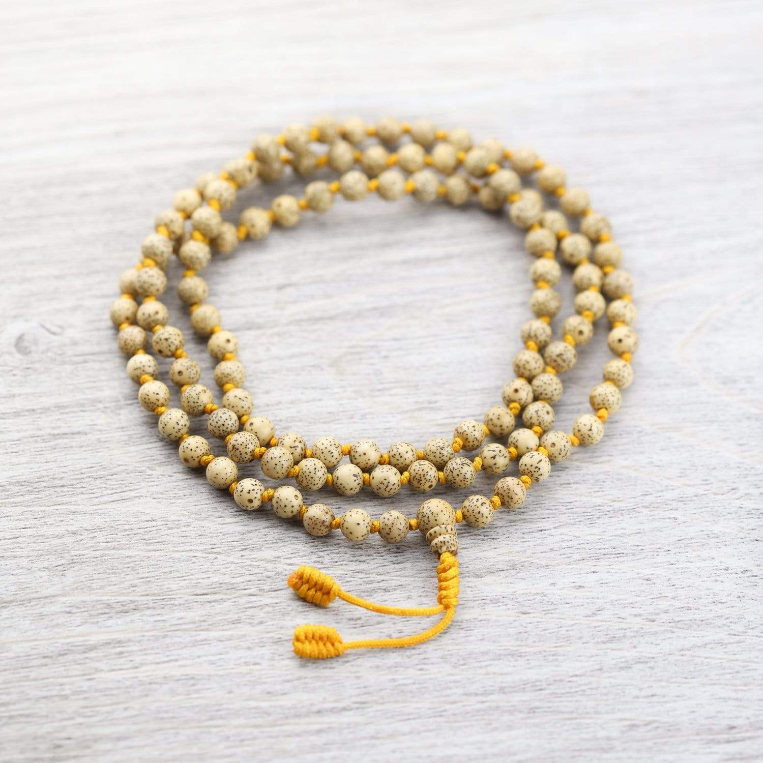 Authentic Hand-Knotted Lotus Seed Mala Beads - 108 Buddhist Prayer Beads for Meditation, Yoga & Mindfulness Practice - Natural Spiritual Jewelry for Stress Relief & Positive Energy