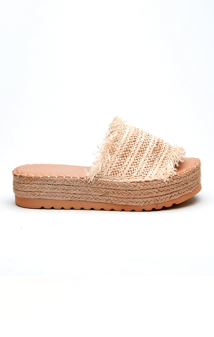 Matisse Seashell Platform Slides - Women's Comfortable Natural Cork Sandals for Beach, Pool & Summer Outfits
