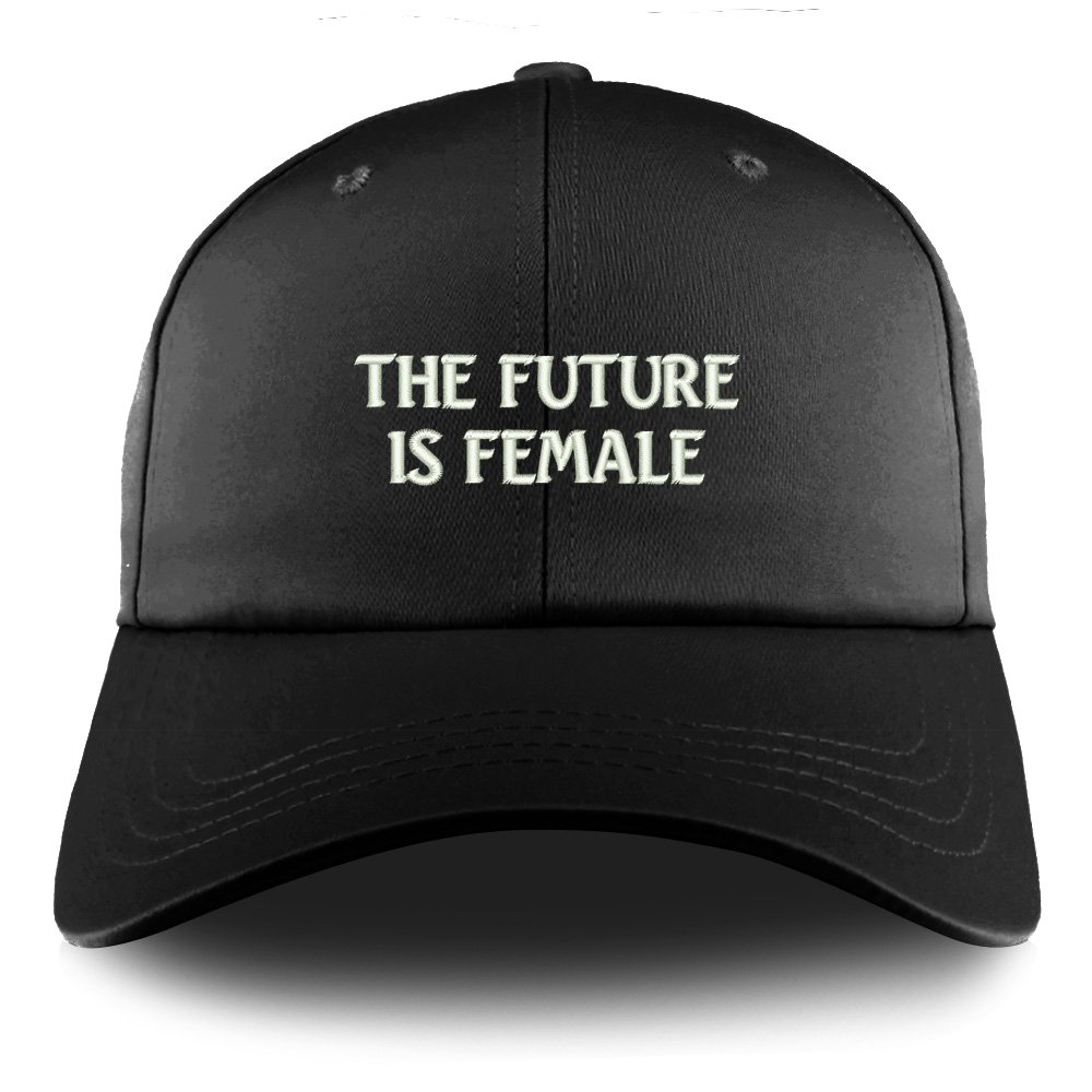 Trendy Women's Embroidered 'The Future is Female' Satin Baseball Cap - Adjustable Structured Hat for Fashion, Feminism & Everyday Wear