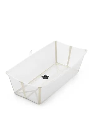 Stokke Flexi Bath Tub XL - Foldable Baby Bathtub for Newborns & Toddlers, Sandy Beige - Perfect for Home, Travel & Space-Saving Storage