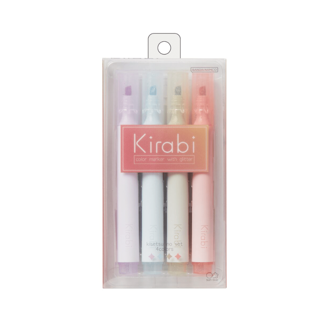 Kirabi Glitter Marker Set - 4 Vibrant Colors for Art & Craft Projects | Sun Star | Perfect for Scrapbooking, Card Making & DIY Decorations