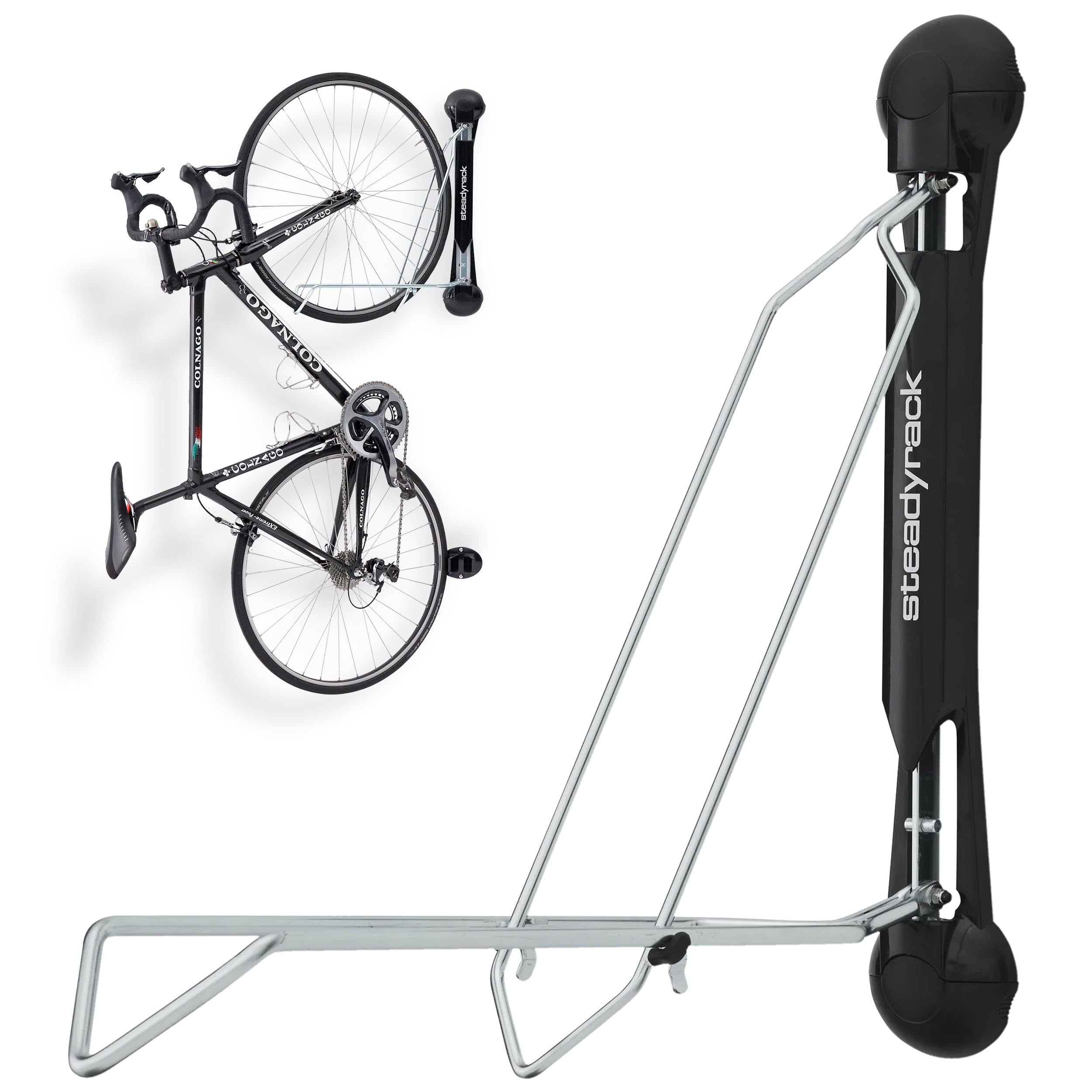 Steadyrack Classic Wall Mount Bike Rack - Space Saving Bicycle Storage for Home, Garage & Bike Parks - Perfect for Indoor & Outdoor Bike Organization