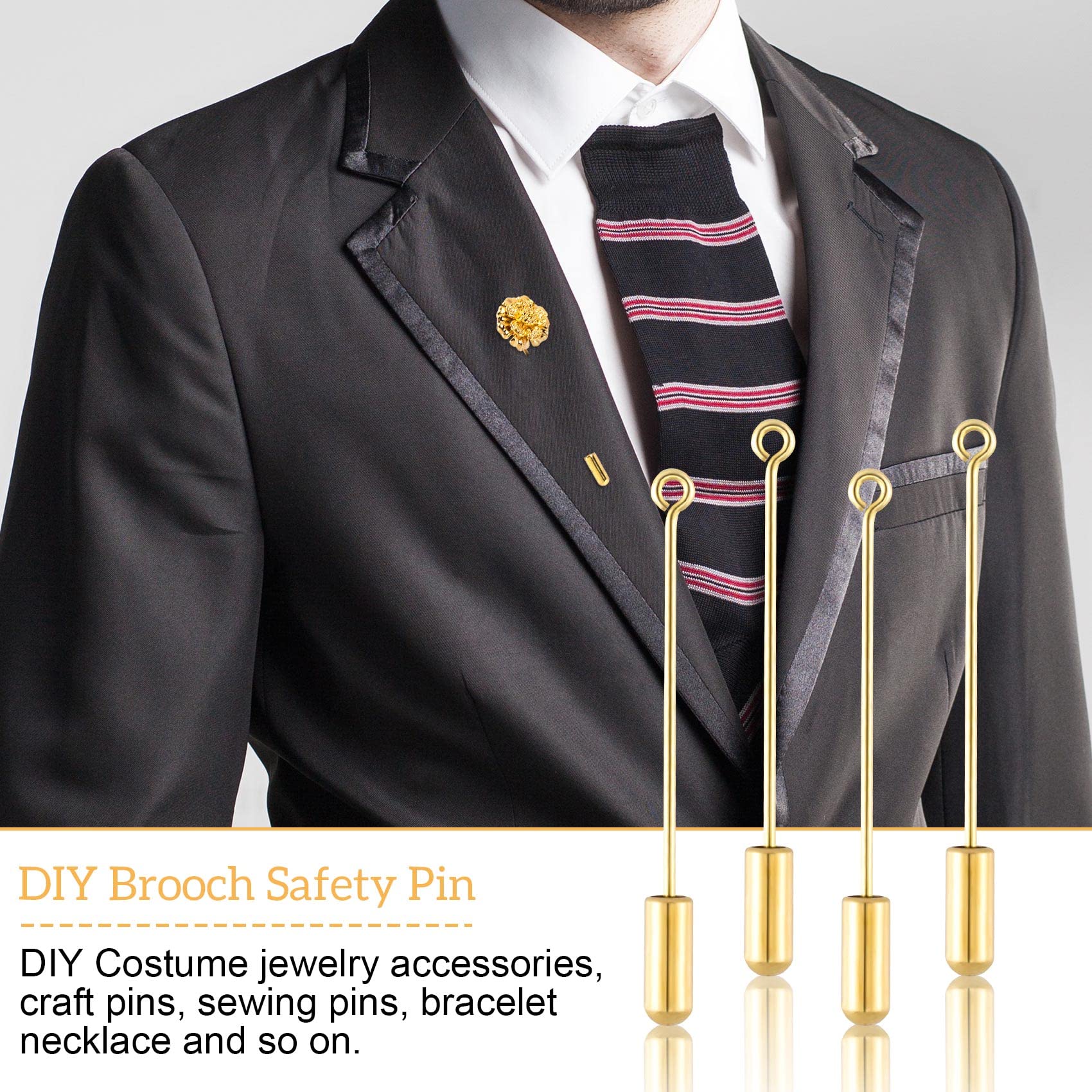 90pcs Boutonniere Pins with Cap, 1.77 Inch Copper Stick Pins for Wedding Bouquets, Corsages, Jewelry Making - Antique Gold Eye Pins with Clutches (4.5cm) - Perfect for DIY Crafts, Floral Arrangements & Bridal Accessories