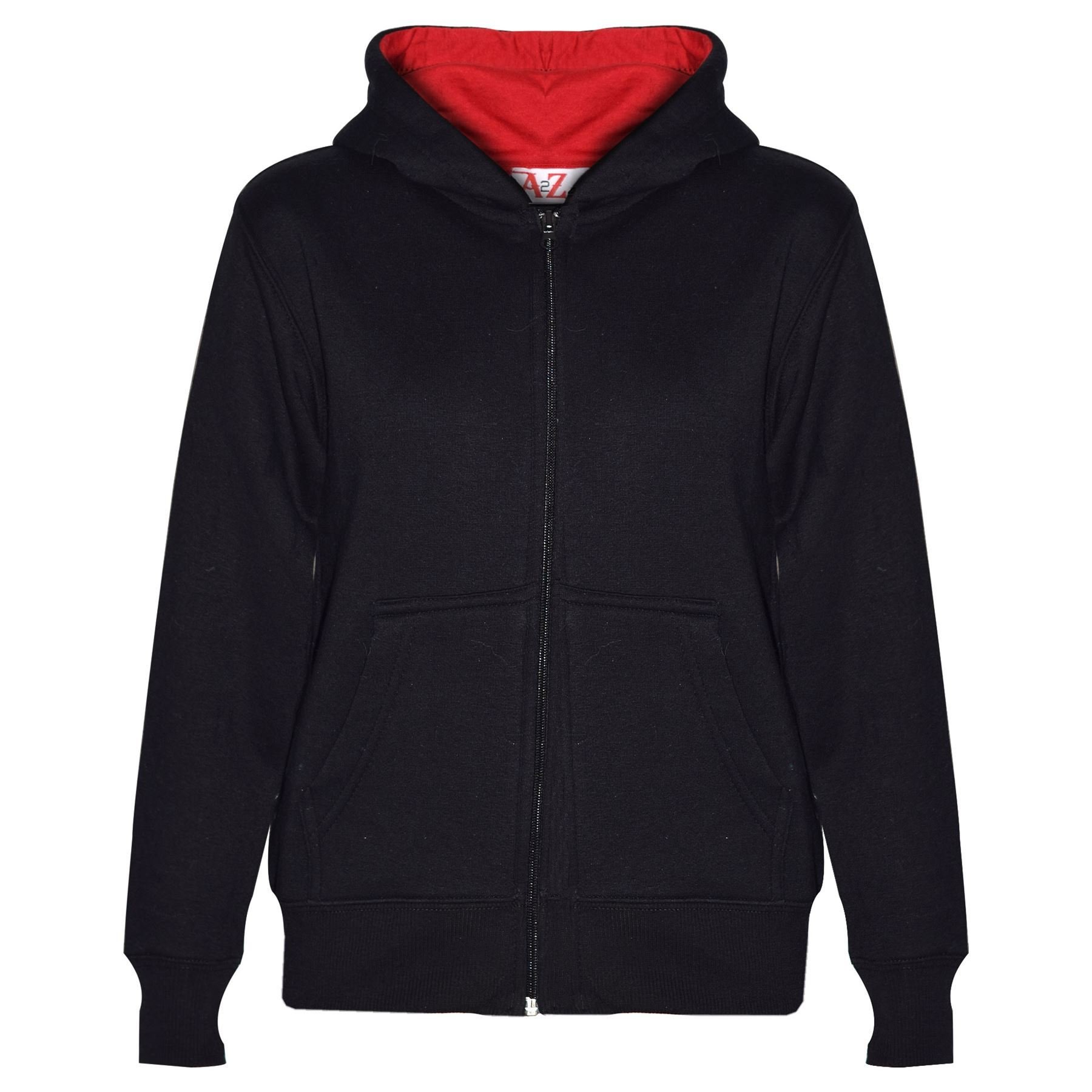 Kids Black & Red Contrast Hoodie and Jogger Tracksuit Set - Comfortable Activewear for Boys & Girls - Perfect for Sports, School, and Playtime