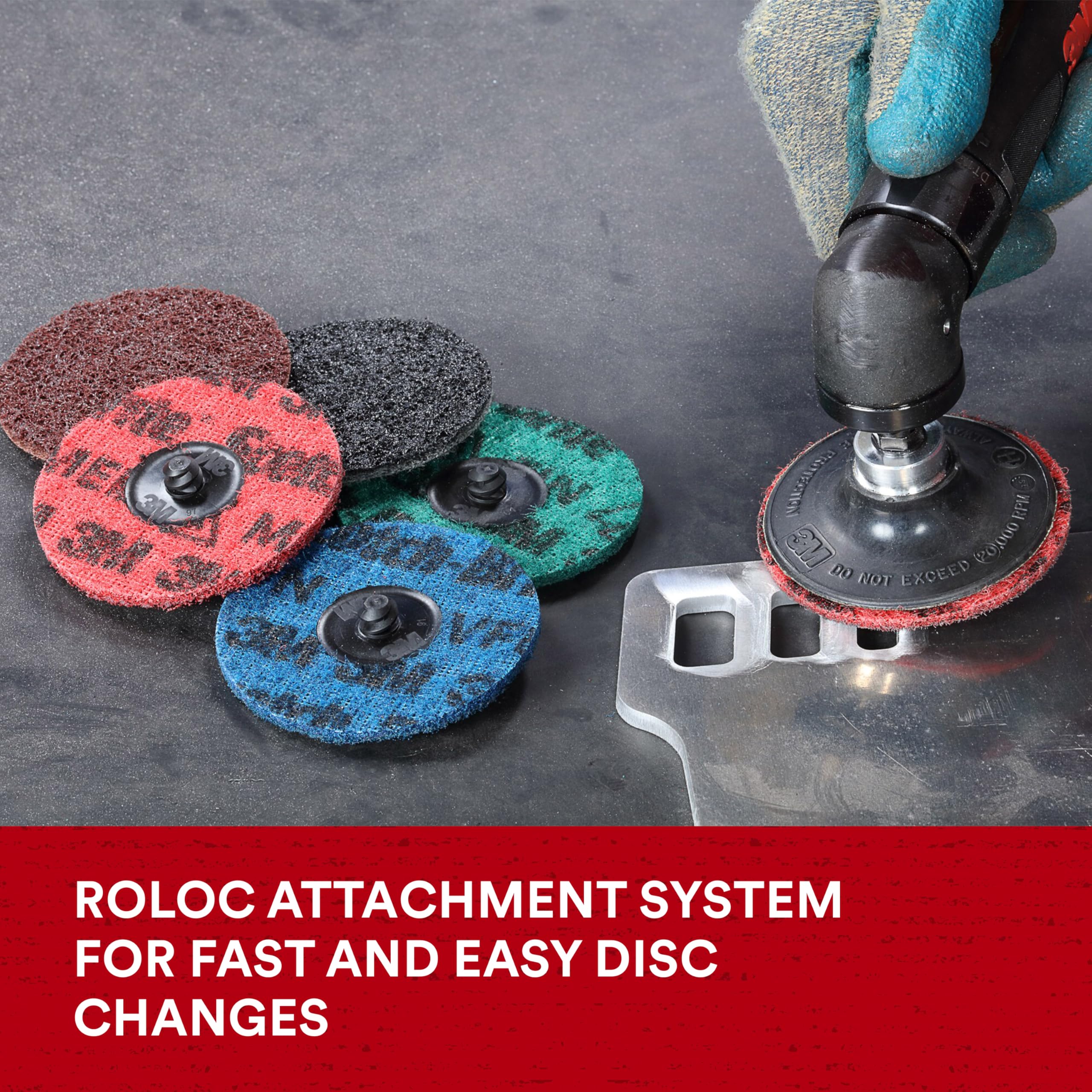 Scotch-Brite Precision Surface Conditioning Disc - Roloc TR, Very Fine Ceramic Nonwoven Fiber, 3 Inch, 1000/Case Bulk Pack - Ideal for Metal Finishing, Deburring & Surface Prep in Automotive & Industrial Applications