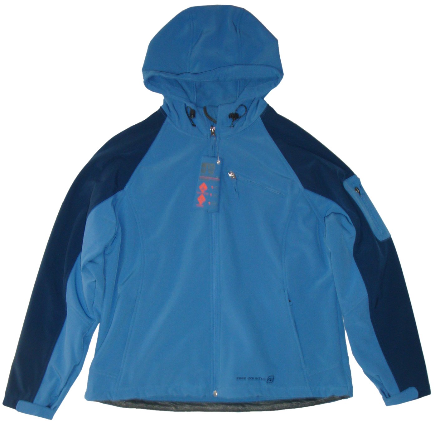 Free Country Women's Lightweight Water-Resistant Jacket, Size XL, Cologne Blue - Perfect for Outdoor Hiking, Camping & Casual Wear