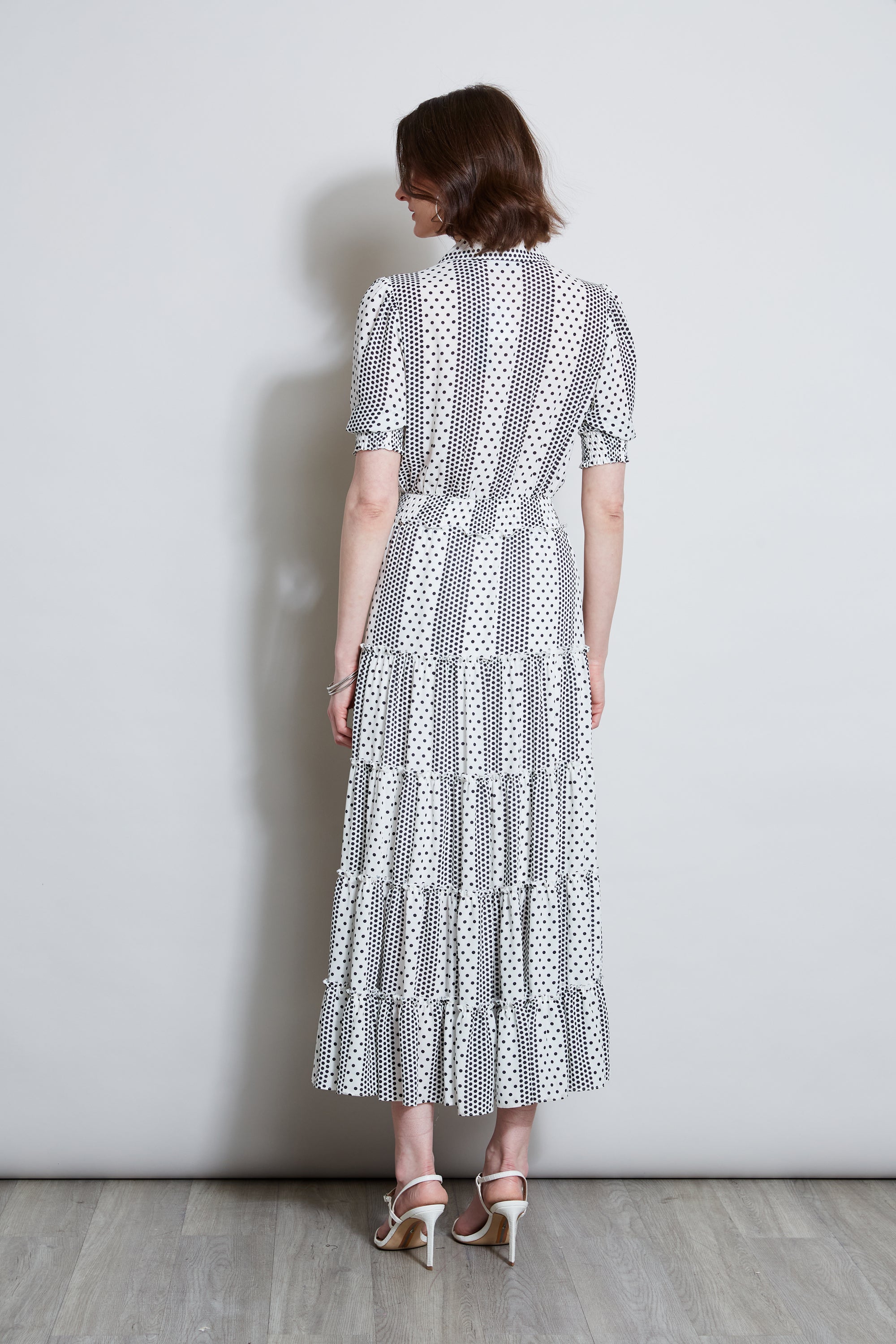 T Tahari Women's Polka Dot Shirt Dress - Casual & Office Wear, Summer Flowy Midi Dress with Belt for Work & Weekend Outings