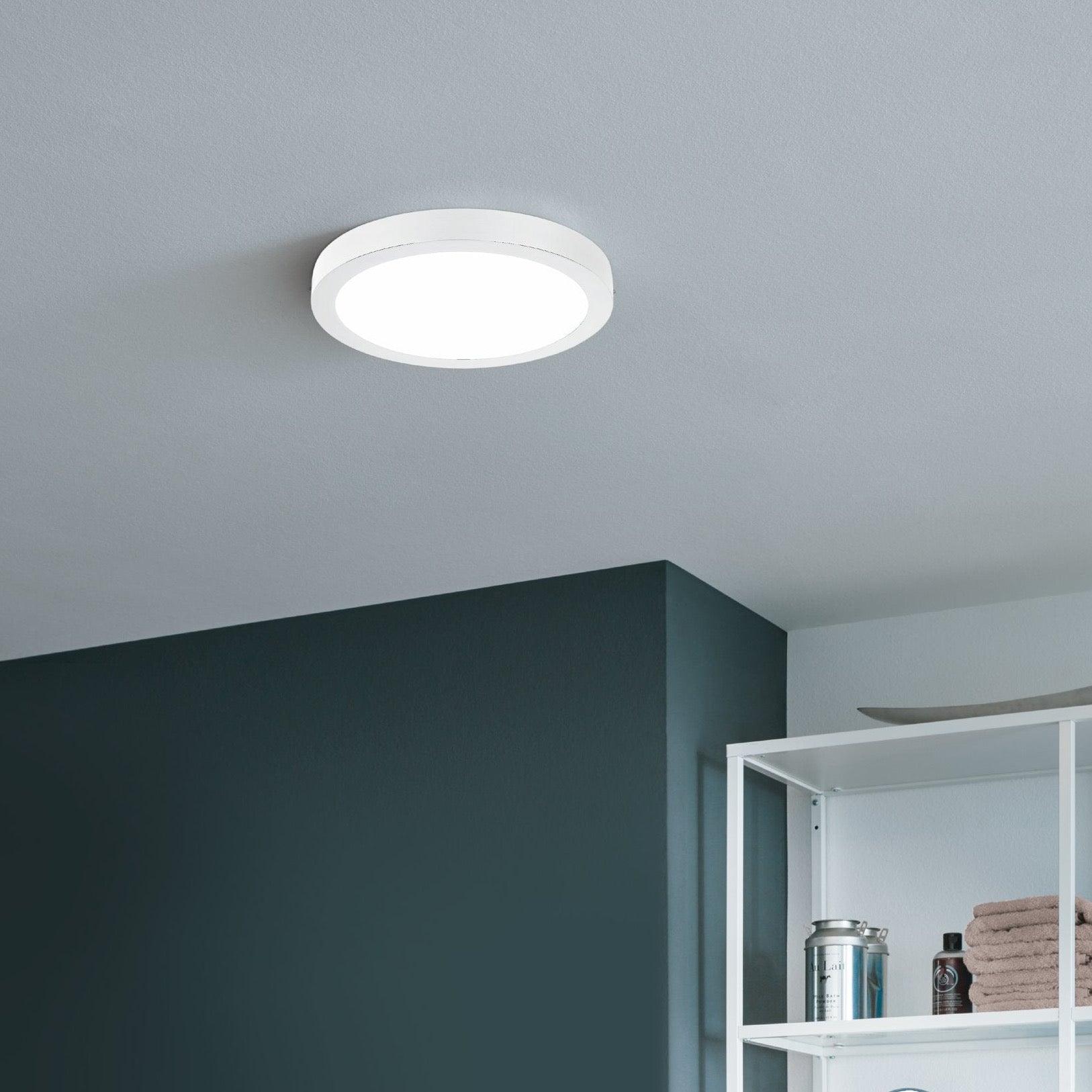 Eglo Connect Fueva Z Smart LED Ceiling Light - Dimmable White Flush Mount Fixture for Bedroom, Kitchen & Living Room | Alexa & Google Home Compatible
