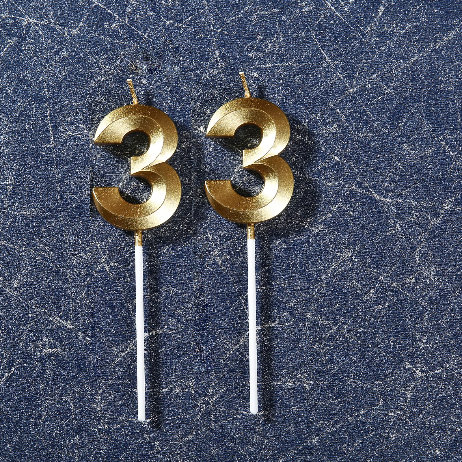 33rd Birthday Candles - Gold Number 33 Cake Topper for Birthday Party Decorations | Perfect for Anniversary, Milestone Celebrations & Festive Decor