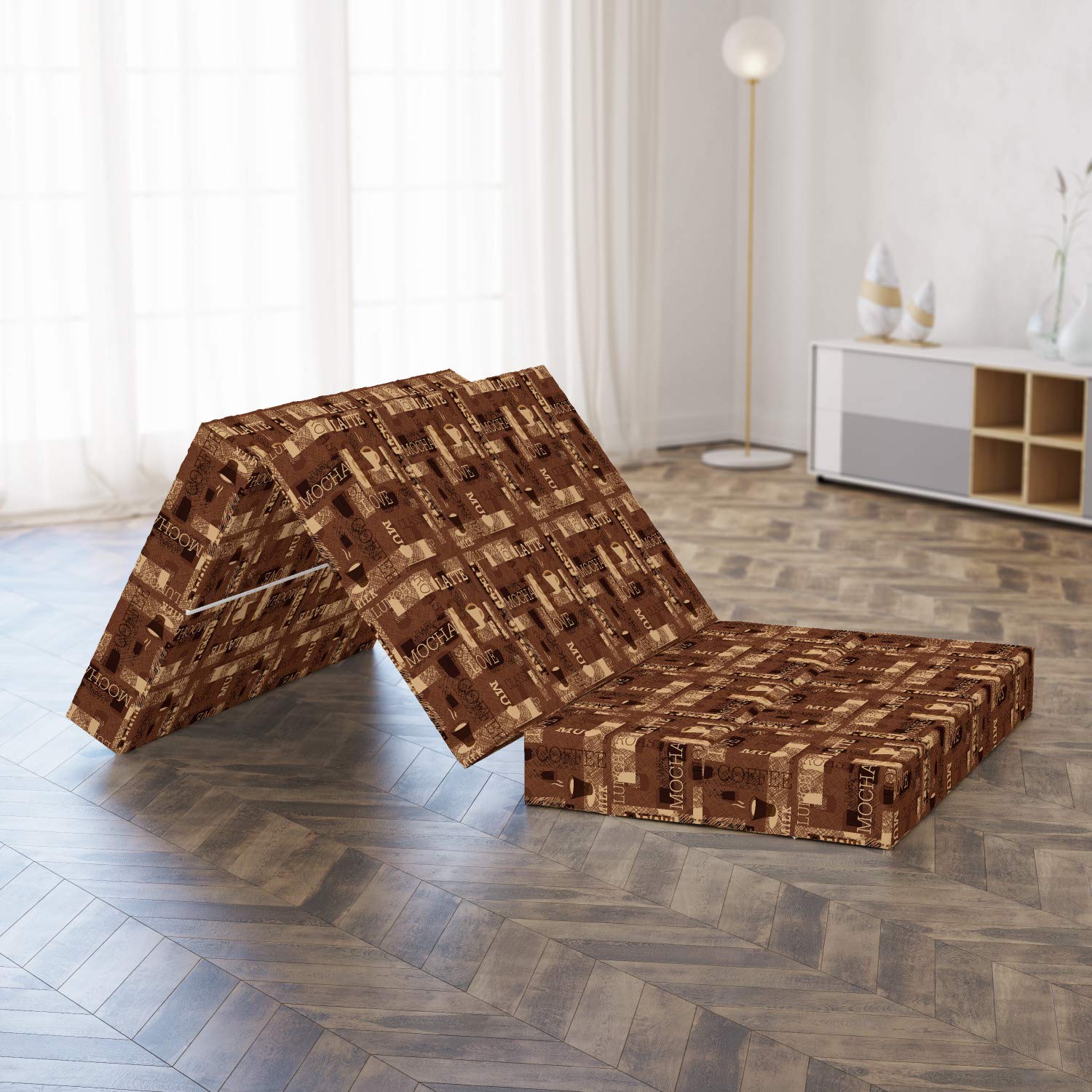 Ambesonne Foldable Coffee Themed Mattress - 74.8