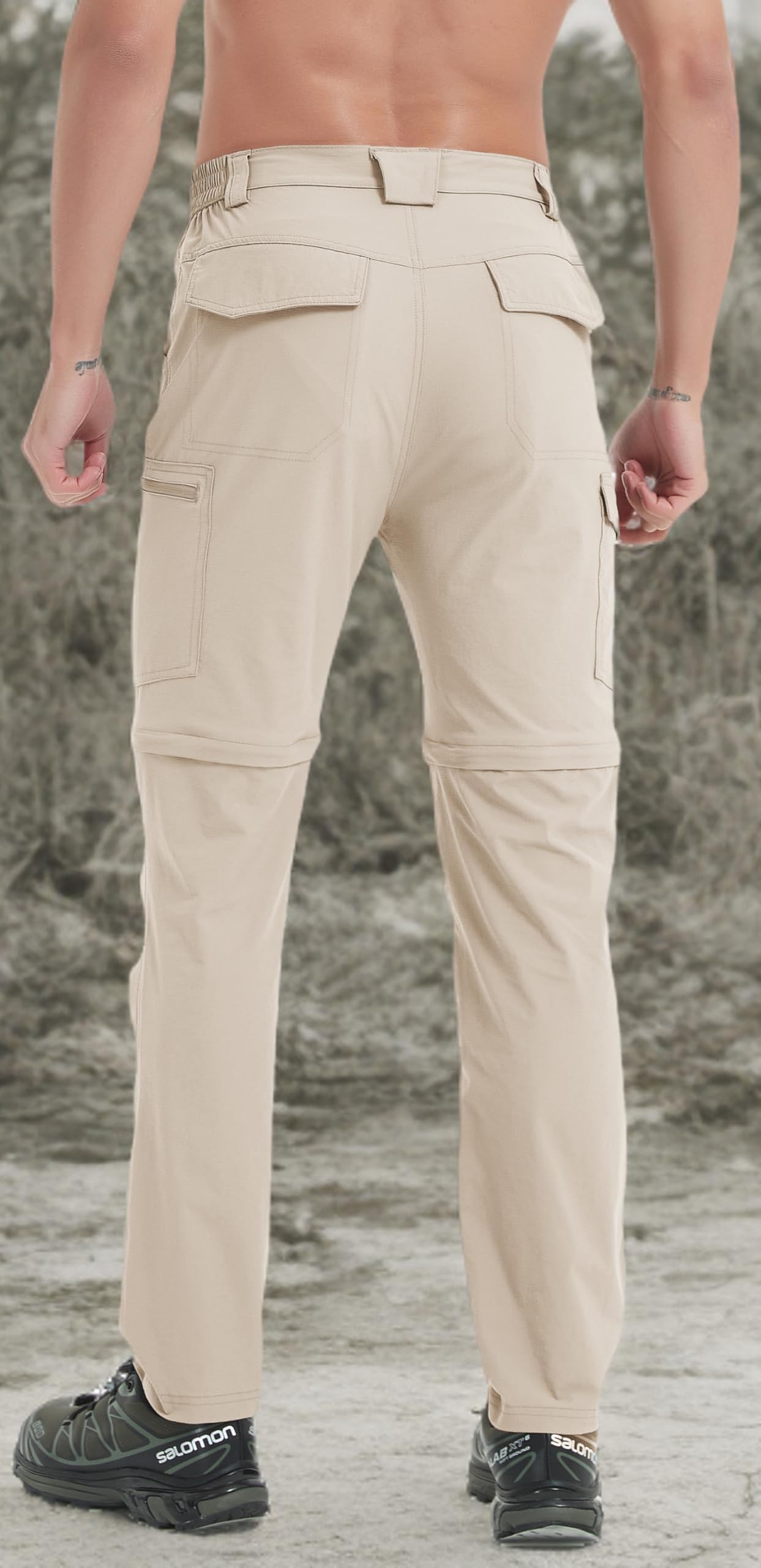 Men's Waterproof Quick Dry Hiking Pants - Convertible Zip Off Outdoor Cargo Pants for Fishing, Safari, Travel & Work - Lightweight & Durable for All-Weather Adventures