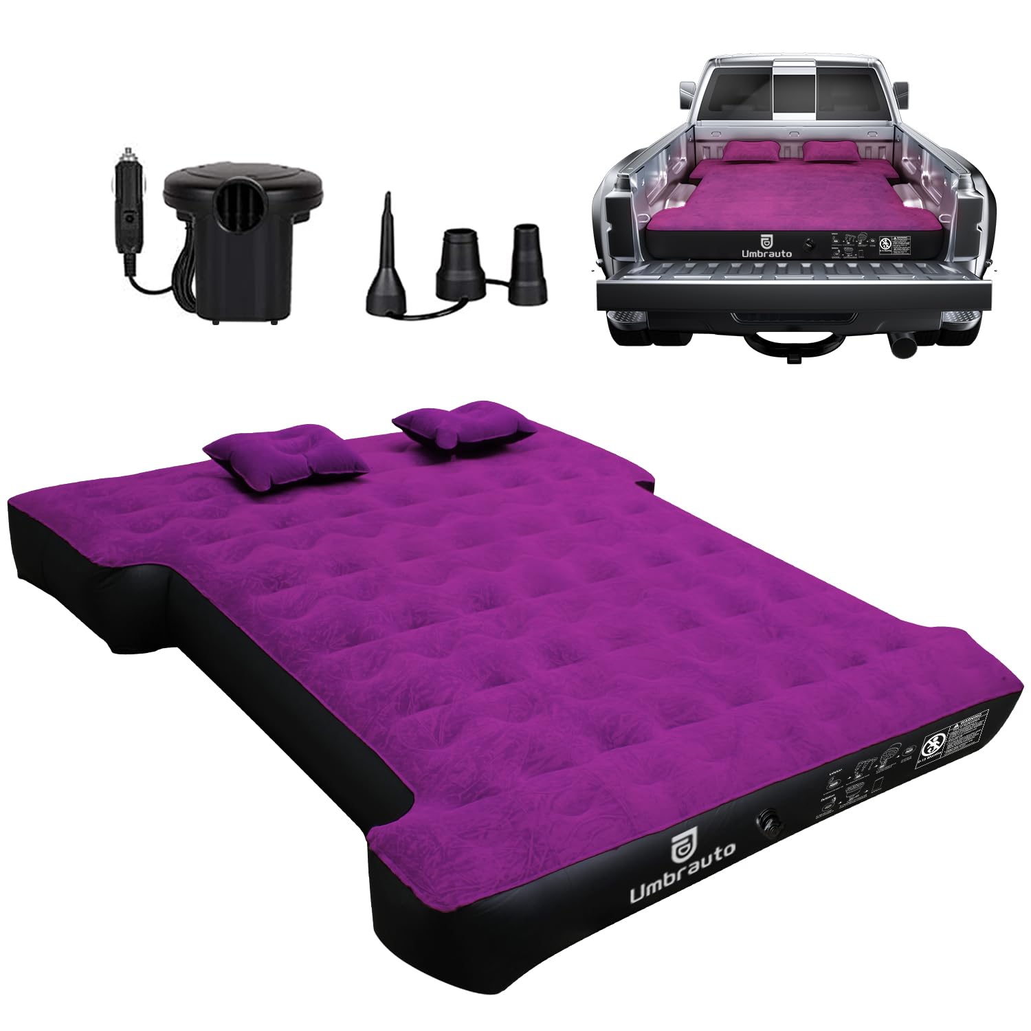 **Umbrauto Truck Bed Air Mattress - Inflatable Mattress for 5.5-5.8Ft Short Truck Beds | Includes Pump & Carry Bag | Perfect for Camping, Road Trips & Outdoor Adventures**