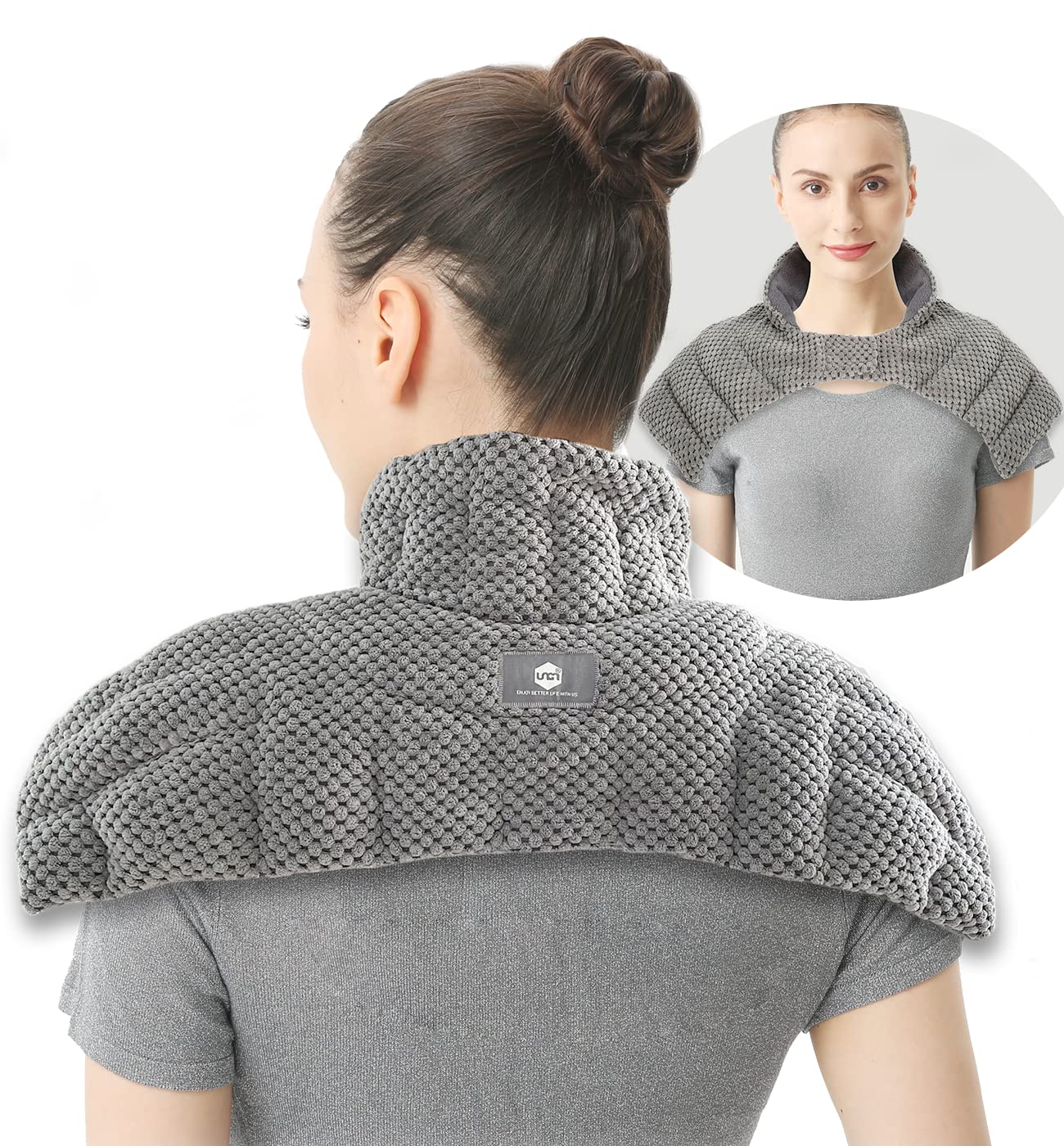 UNCN Microwaveable Heat Pad - Wheat Bag for Neck & Shoulder Pain Relief - Natural Heat Therapy Warmer - Perfect for Home, Office & Travel Use