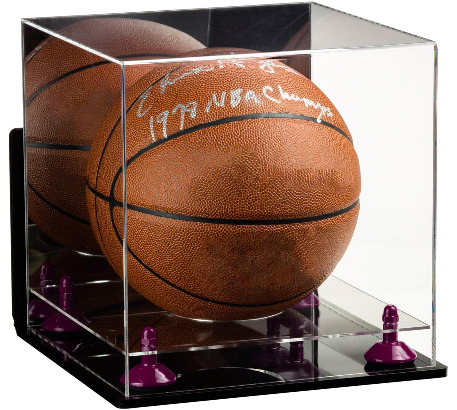 Premium Acrylic Full-Size Basketball Display Case with Adjustable Risers - Perfect for Showcasing Collectibles, Awards & Memorabilia in Home, Office or Sports Room