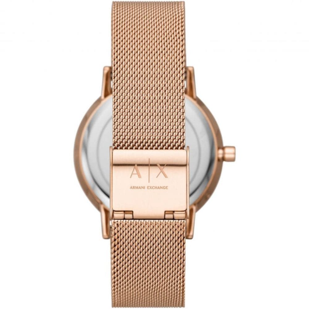 Armani Exchange AX5573 Women's Watch - Silver Dial & Rose Gold Milanese Strap | Fashion Accessory for Office, Party & Everyday Wear