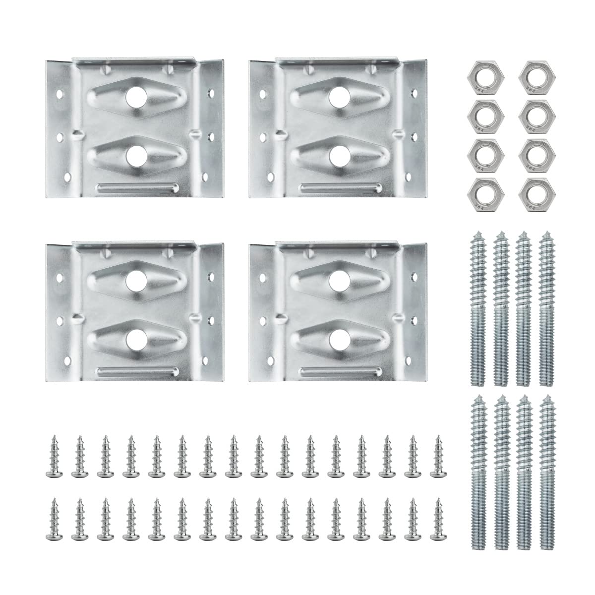 POWERTEC 40PK Surface Mount Corner Brackets with Mounting Hardware - Heavy Duty Corner Braces for Coffee Table, Desk Legs, Bench Legs, Dining Table (71428-P10) | Perfect for DIY Furniture Repair & Woodworking Projects