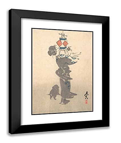 Black Modern Wood Frame with Double Matting