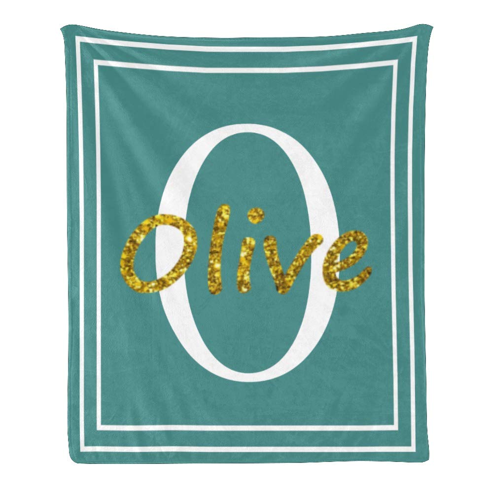 Personalized Fleece Throw Blanket with Custom Name Text - Super Soft O Letter Blanket for Couch, Sofa & Bed (50x60 inches) - Perfect Gift for Christmas, Birthday & Home Decor