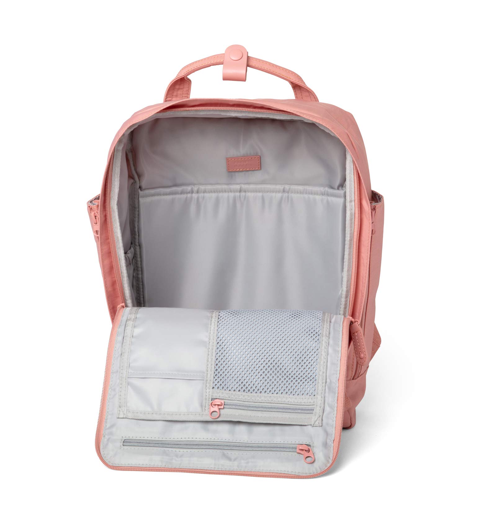Pacific Mason Cama Backpack for Women - Stylish Dusty Rose Laptop Backpack with USB Charging Port, Water Resistant College School Travel Bag - Perfect for Work, Commute & Outdoor Adventures