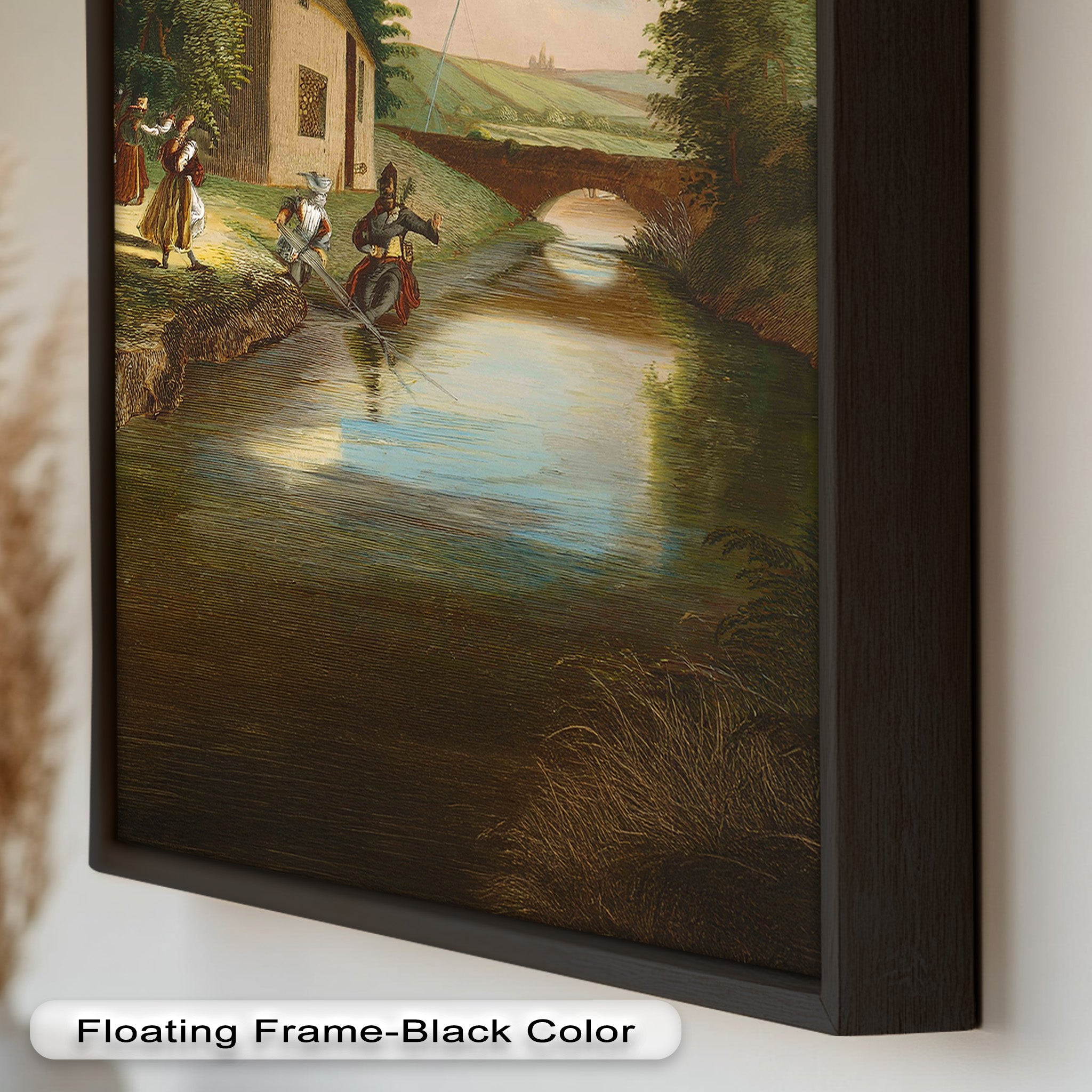 Romantic English Countryside Historic Oil Painting - A Day by the River - Perfect for Home Decor, Living Room Wall Art & Gift Ideas