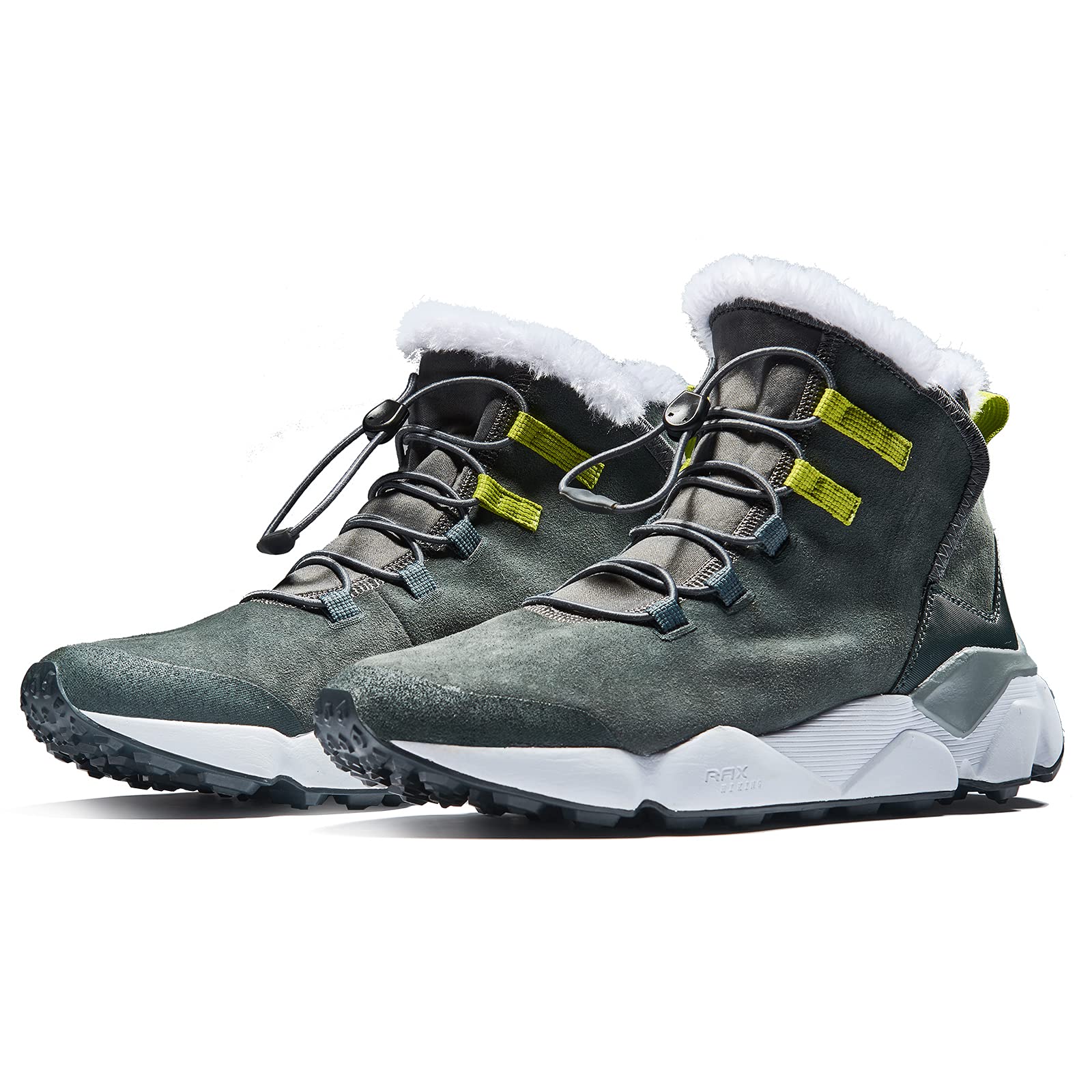 RAX Men's Winter Snow Boots - Waterproof Hiking & Outdoor Shoes with Fully Fur Lined High Top for Cold Weather - Ideal for Snow Trekking, Camping & Winter Adventures