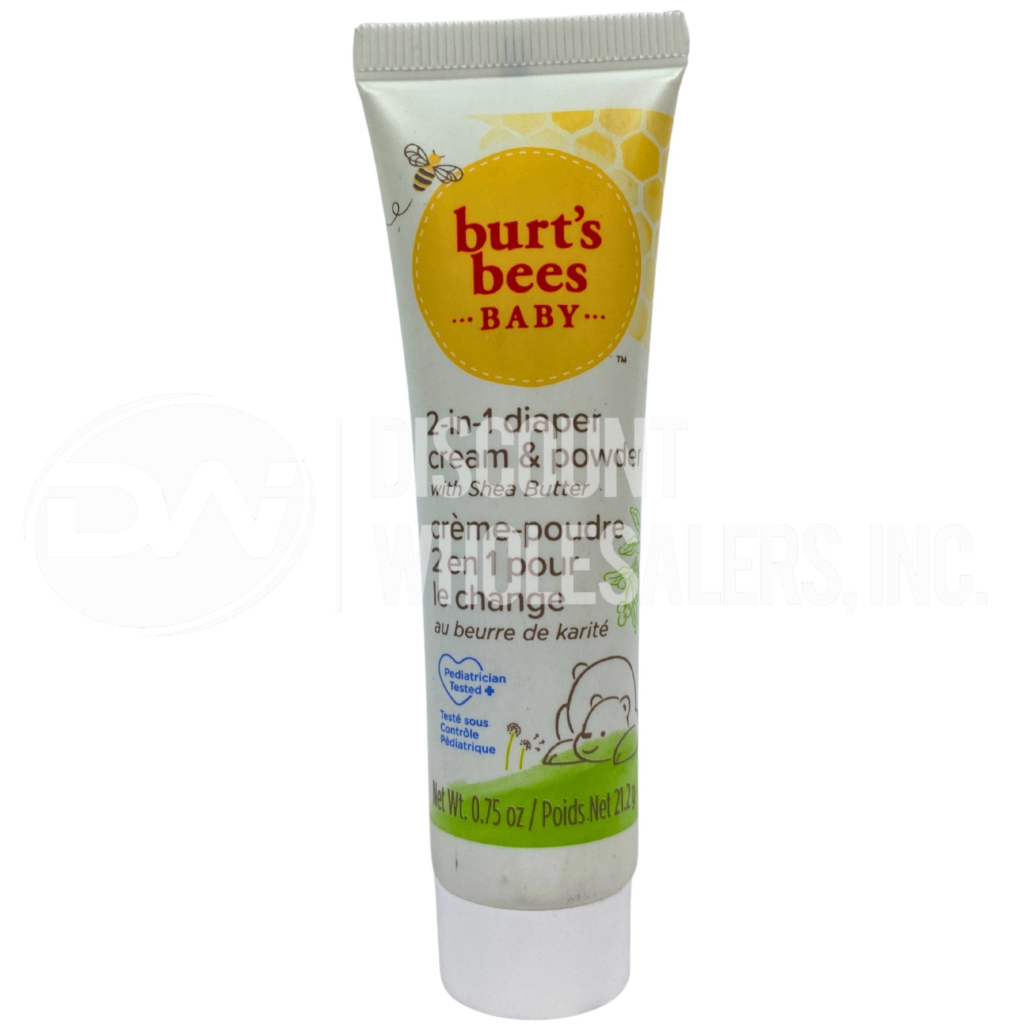 Burt's Bees Baby 2-in-1 Diaper Cream & Powder with Shea Butter, 0.75 Oz (50 Pack) - Gentle Rash Protection for Newborns & Infants - Perfect for Daily Diaper Changes & Sensitive Skin Care