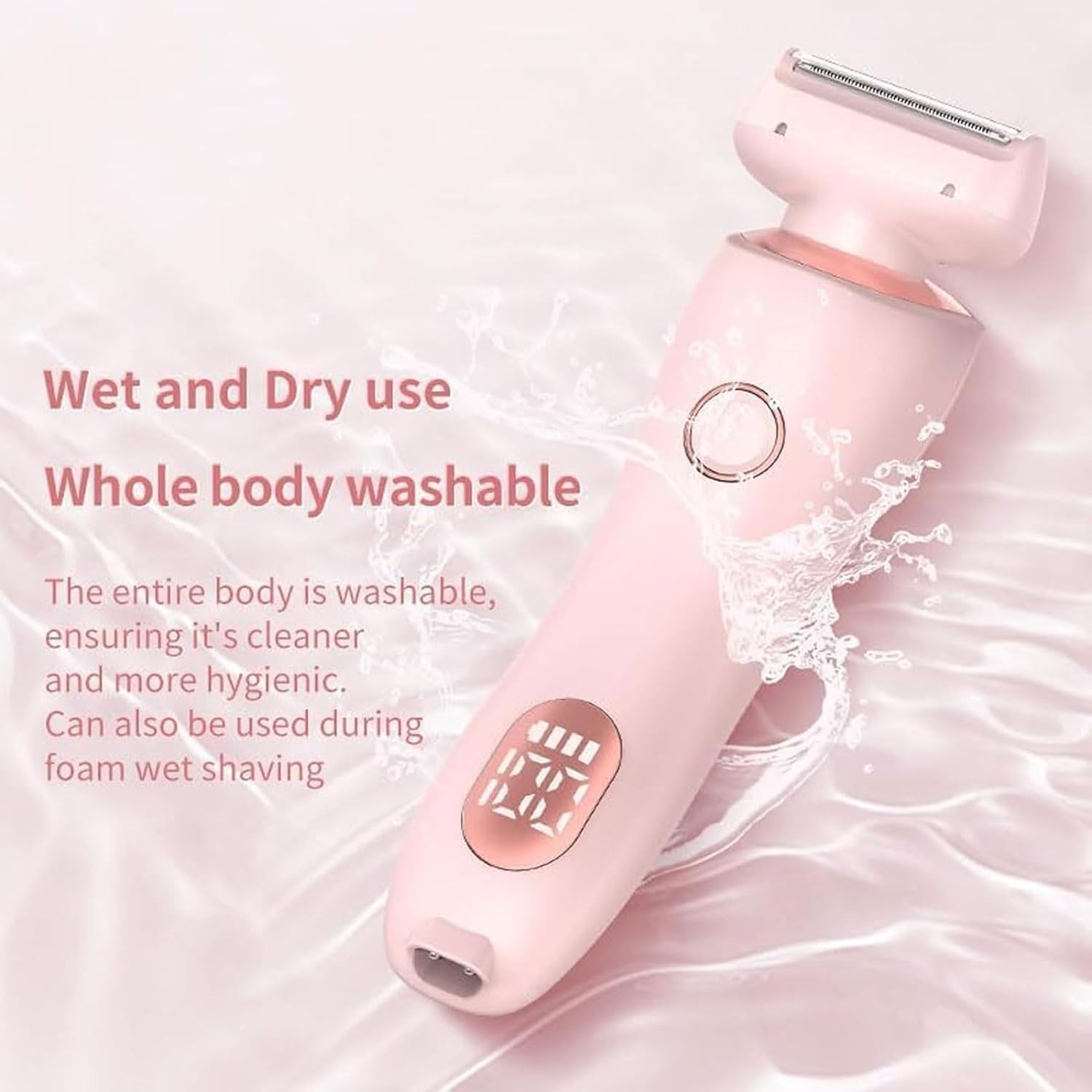 Beauty Bloom Shaver Pro - Women's Electric Razor & Bikini Trimmer, 2-in-1 Wet/Dry Shaver for Smooth Skin - Perfect for Travel, Gym & Everyday Use (Pink)