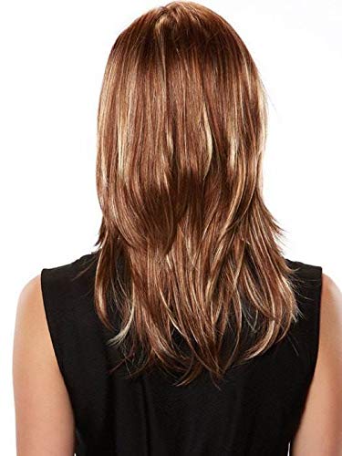 Jon Renau Angelique Average Wig Bundle - 4 Items Including Synthetic Shampoo & Wide Tooth Comb (Color 12FS8) | Perfect for Cosplay, Daily Wear & Hair Loss Solutions