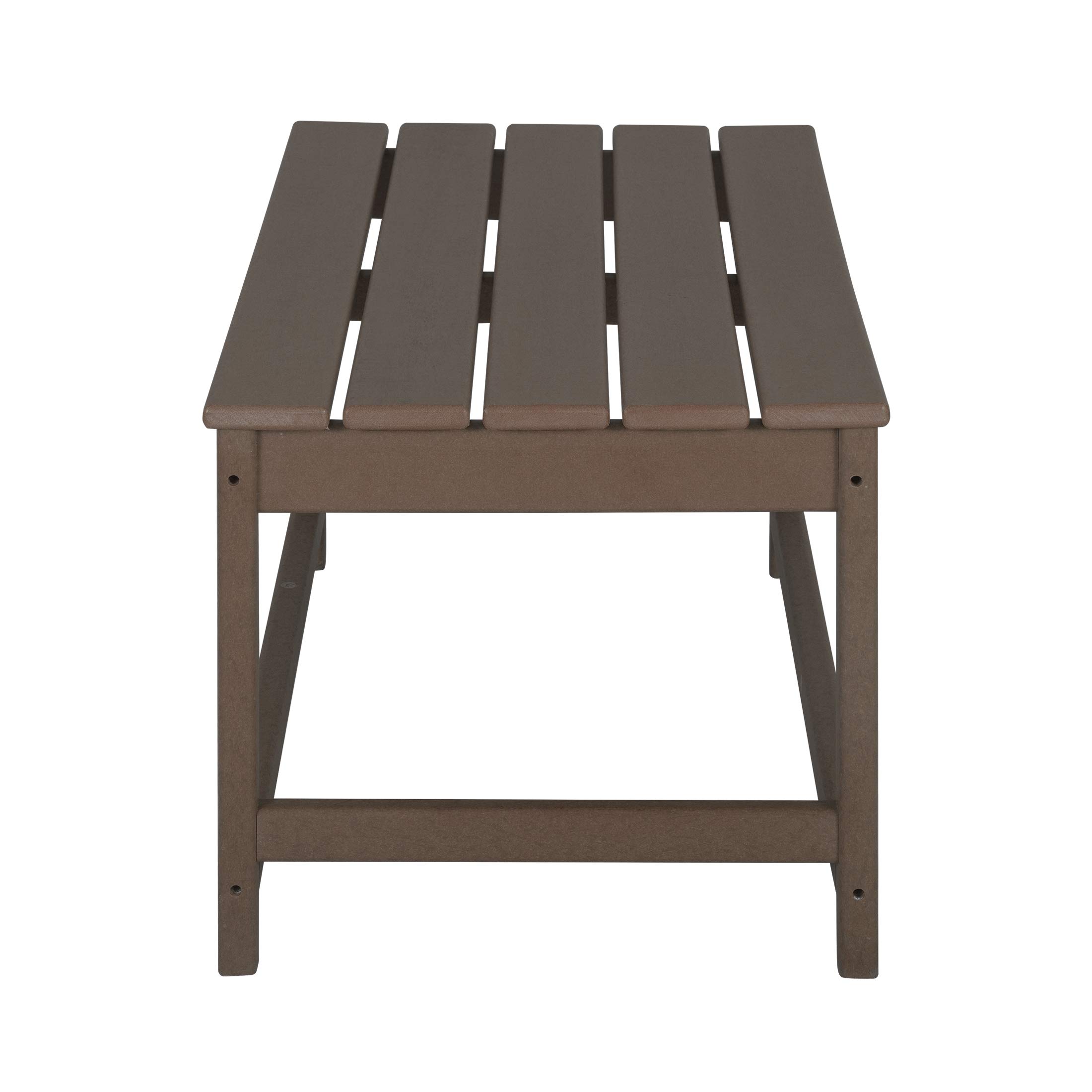 WestinTrends Malibu 3-Piece Outdoor Patio Furniture Set - All-Weather Poly Lumber Adirondack Coffee Table & 2 Side Tables - Dark Brown - Perfect for Poolside, Garden or Backyard Relaxation