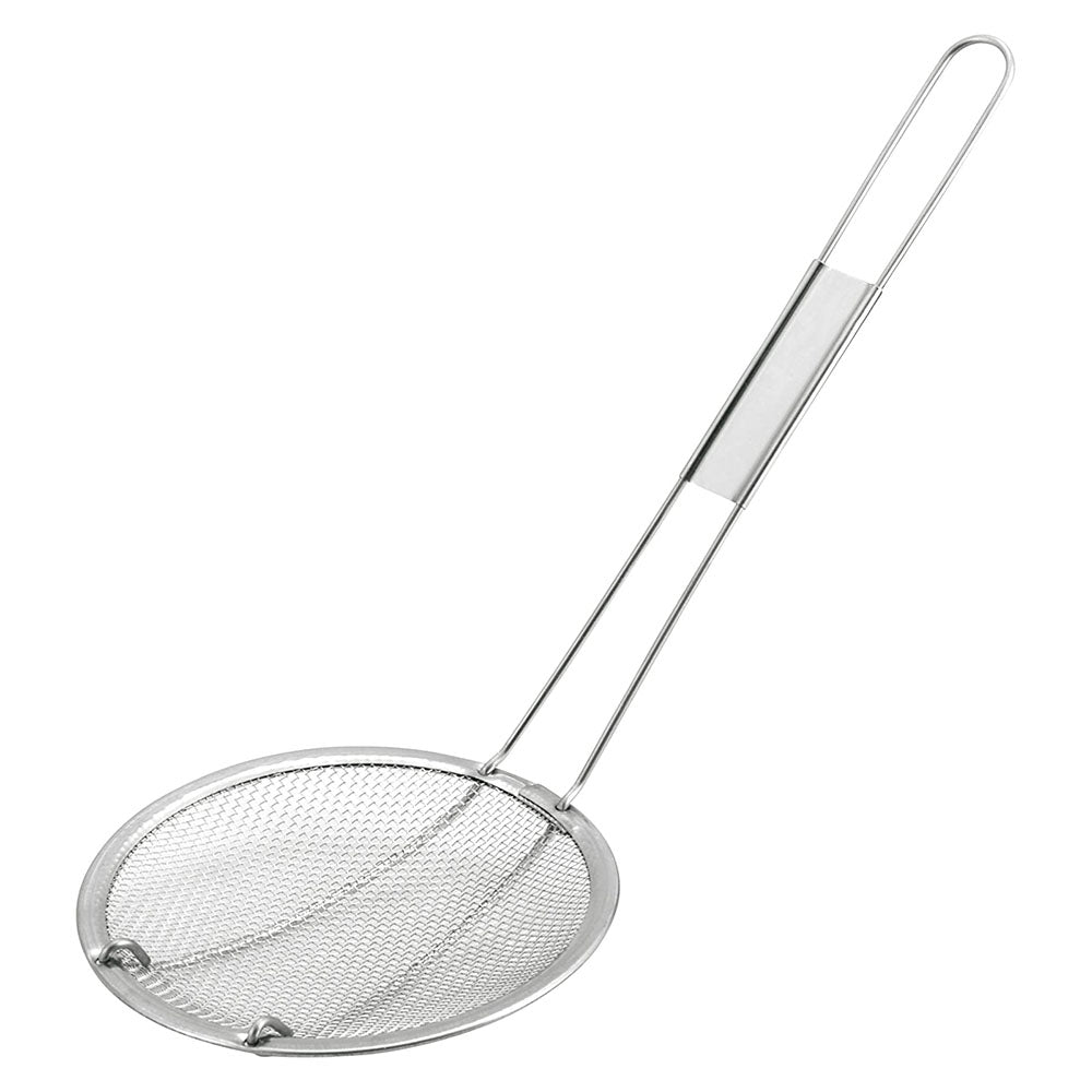 Premium Stainless Steel Mesh Oil Skimmer for Deep Fryers - Round Fine Mesh Strainer for Cooking, Frying & Baking - Perfect for Restaurants, Food Trucks & Home Kitchens