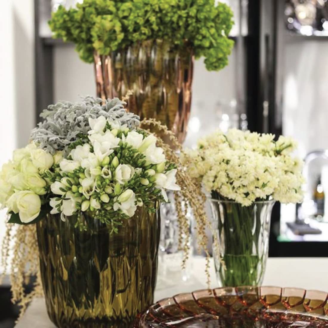 Kartell Jelly Vase by Patricia Urquiola - Set of 2 Modern Transparent Smoke Glass Vases for Home Decor, Wedding Centerpieces & Luxury Gift Giving