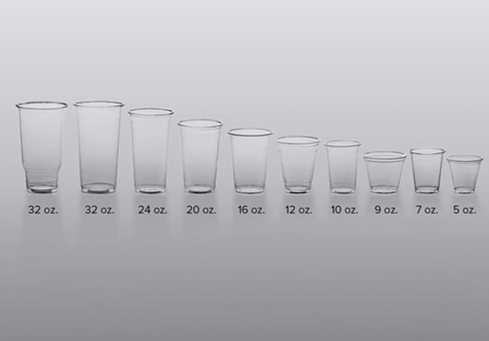 4U'LIFE 20 oz Clear PET Plastic Cold Drink Cups with Flat Lids & Straw Slots - 16-Pack Set for Iced Coffee, Smoothies, Bubble Tea, and Party Beverages