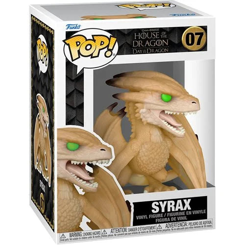 House of the Dragon Syrax Pop! Vinyl Figure #07 - Collectible Game of Thrones Prequel Merchandise - Perfect for Display, Gifts, and Fantasy Fans Collection