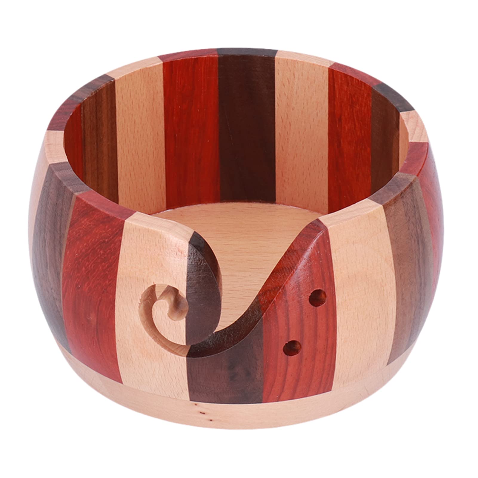 SALUTUY Wooden Yarn Bowl - Durable Yarn Holder for Knitting & Crocheting, Perfect for Yarn Storage & Organization, Ideal for Crafting at Home or On-the-Go