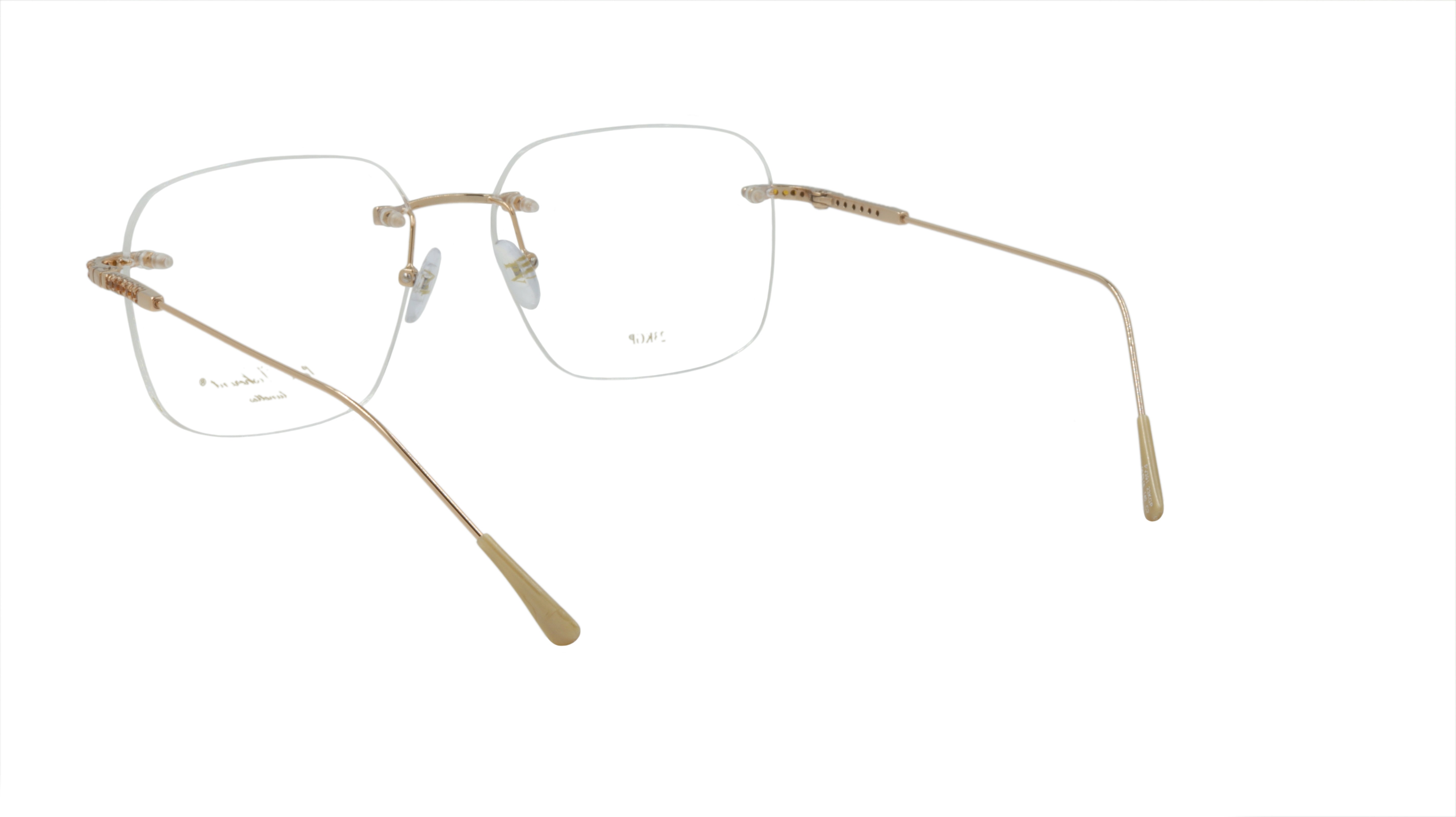 Paul Vosheront Soft Rectangle Gold Plated Designer Eyewear with Smoky Gems - Luxury Fashion Sunglasses for Women & Men, Perfect for Outdoor Activities, Parties & Special Occasions